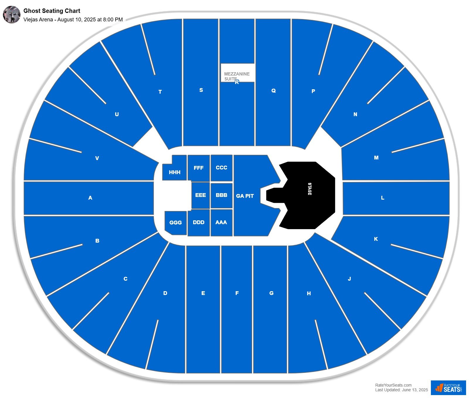 Ghost seating chart Viejas Arena