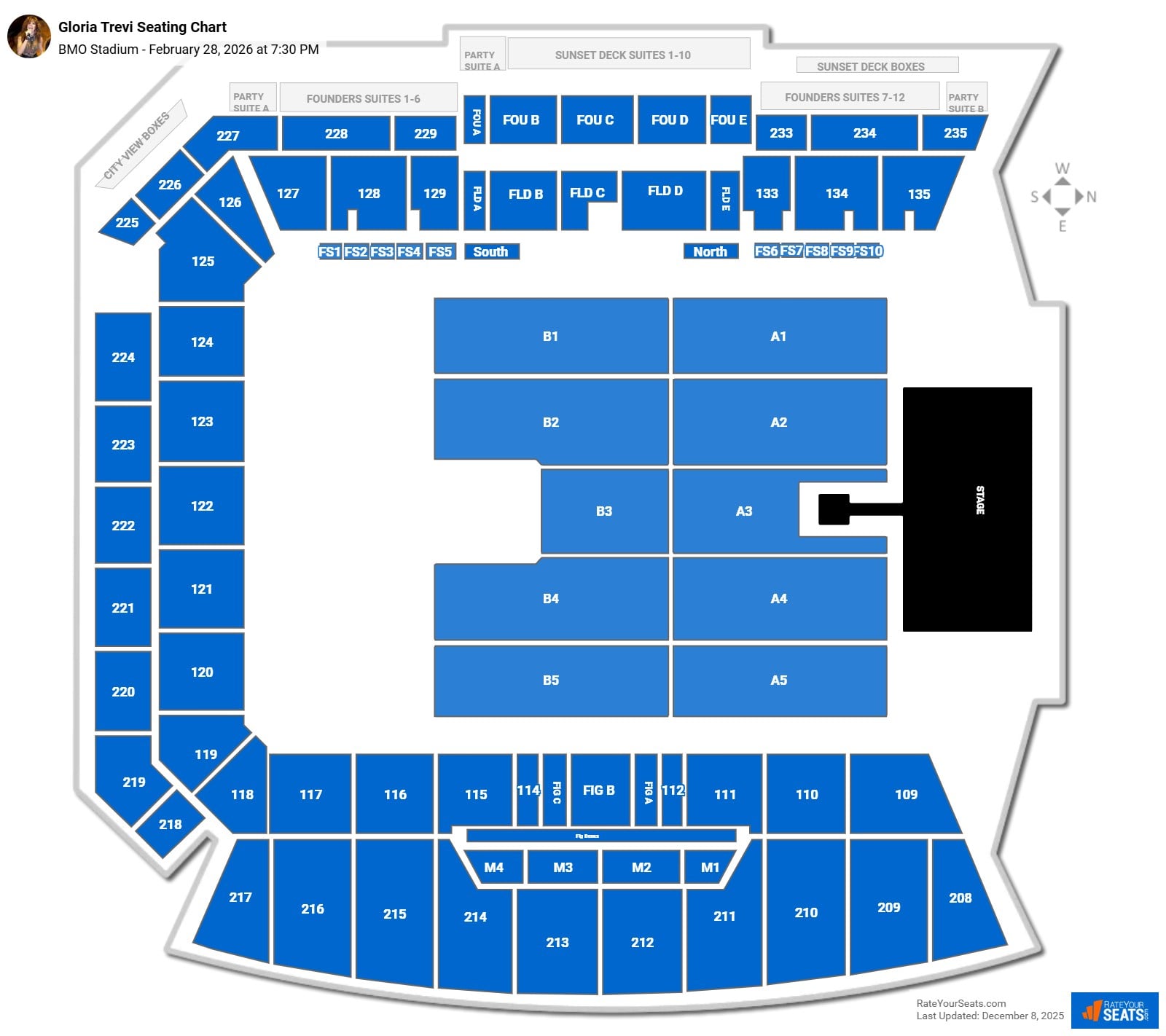Gloria Trevi seating chart BMO Stadium