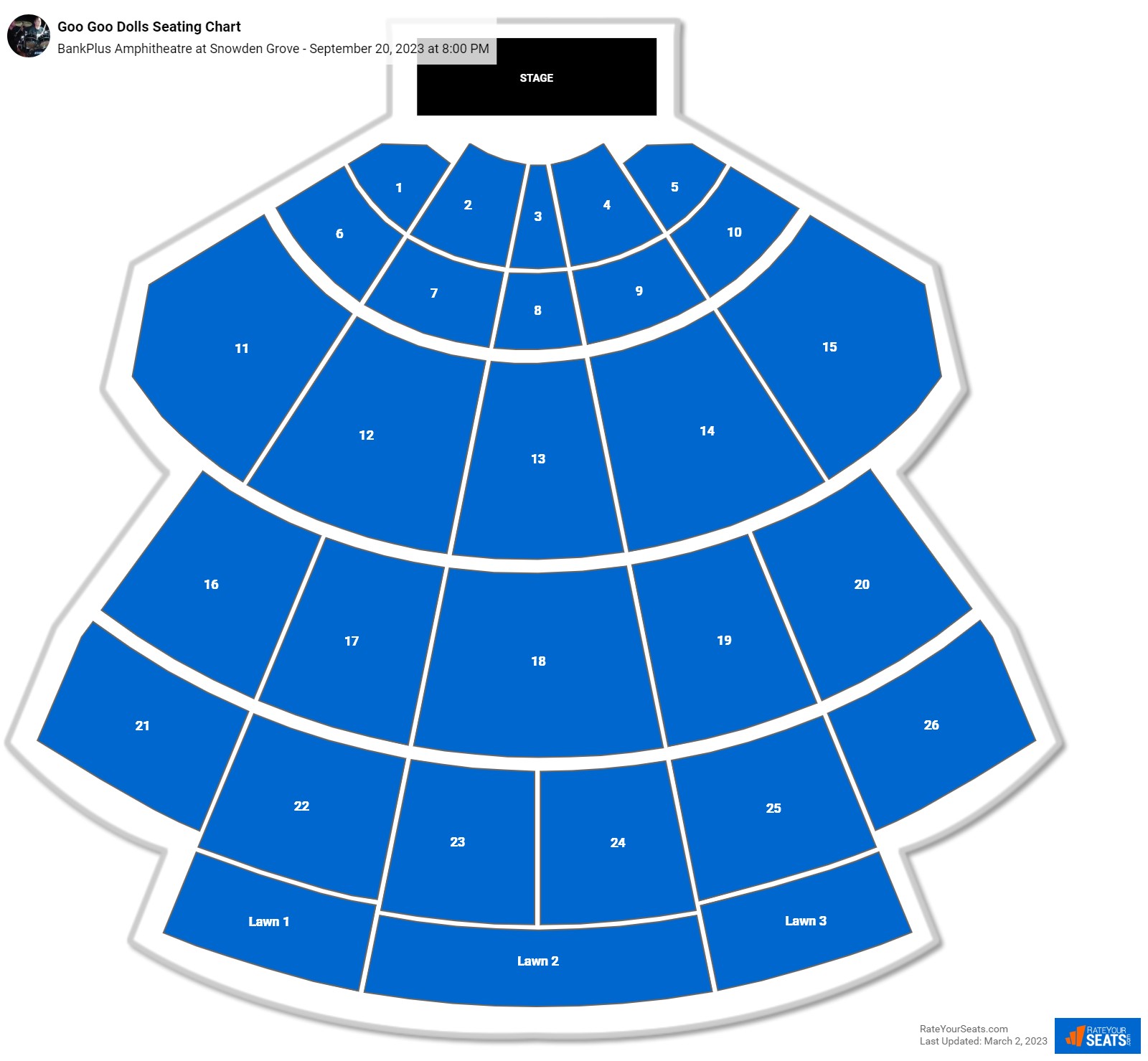 Goo Goo Dolls seating chart BankPlus Amphitheatre at Snowden Grove