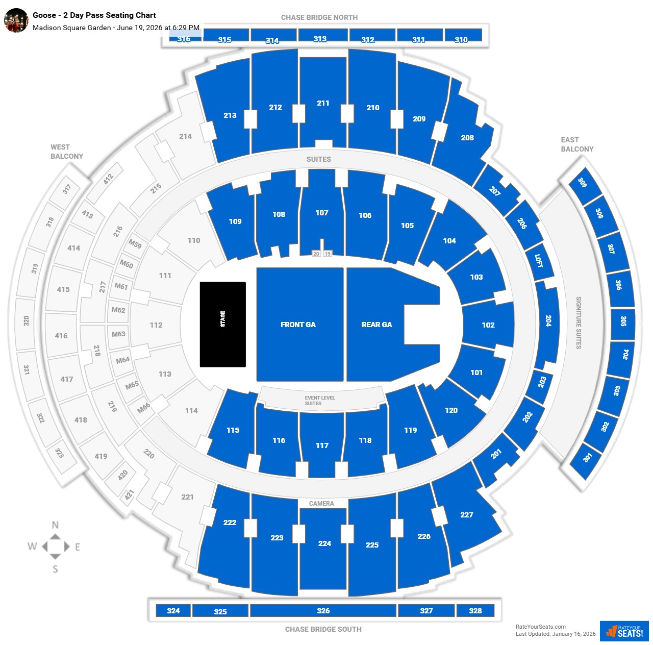 Goose - 2 Day Pass seating chart Madison Square Garden