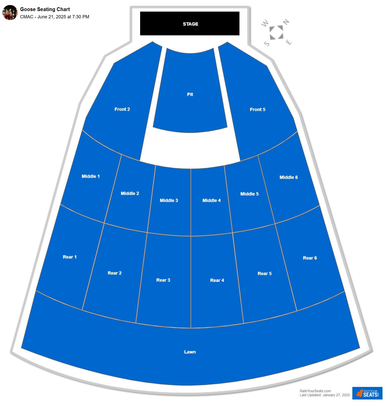 Goose seating chart CMAC (Marvin Sands Performing Arts Center)