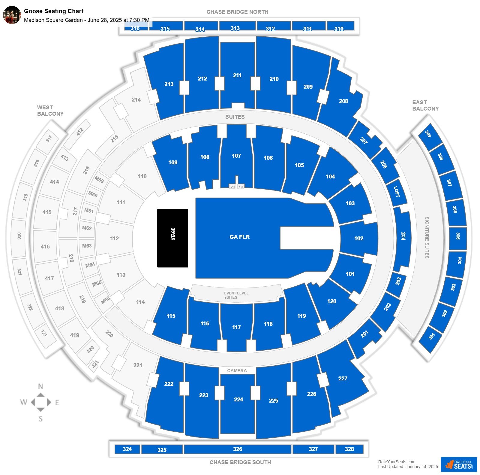 Goose seating chart Madison Square Garden