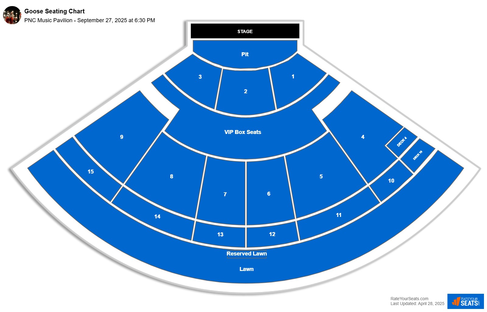 Goose seating chart PNC Music Pavilion