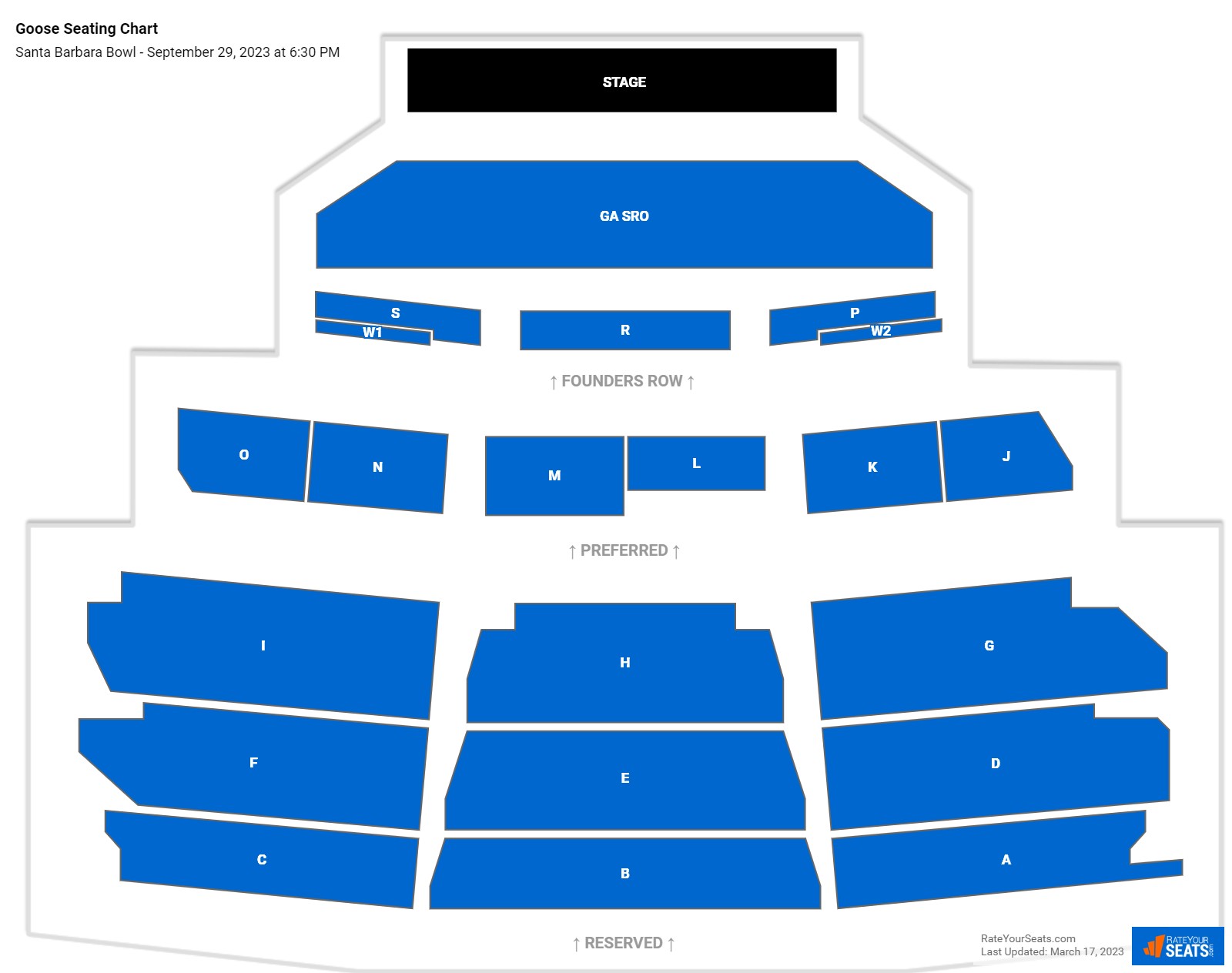 Goose seating chart Santa Barbara Bowl