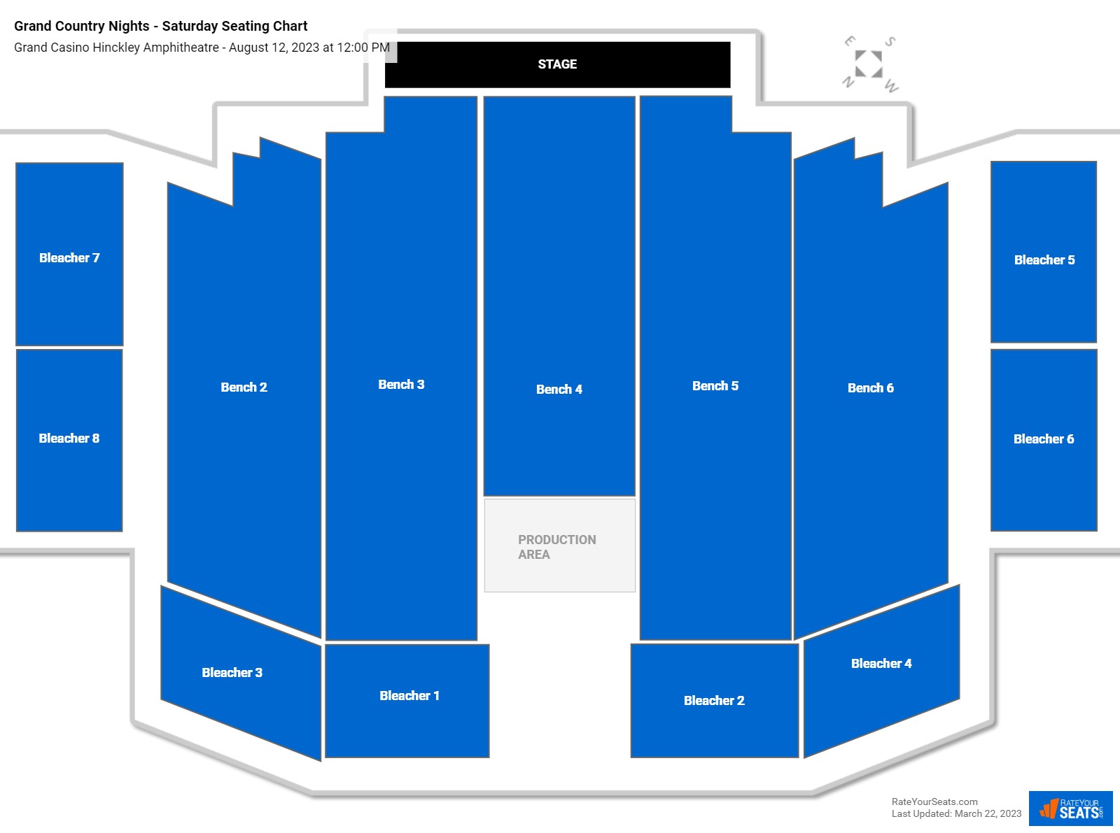 Grand Country Nights - Saturday seating chart Grand Casino Hinckley Amphitheatre