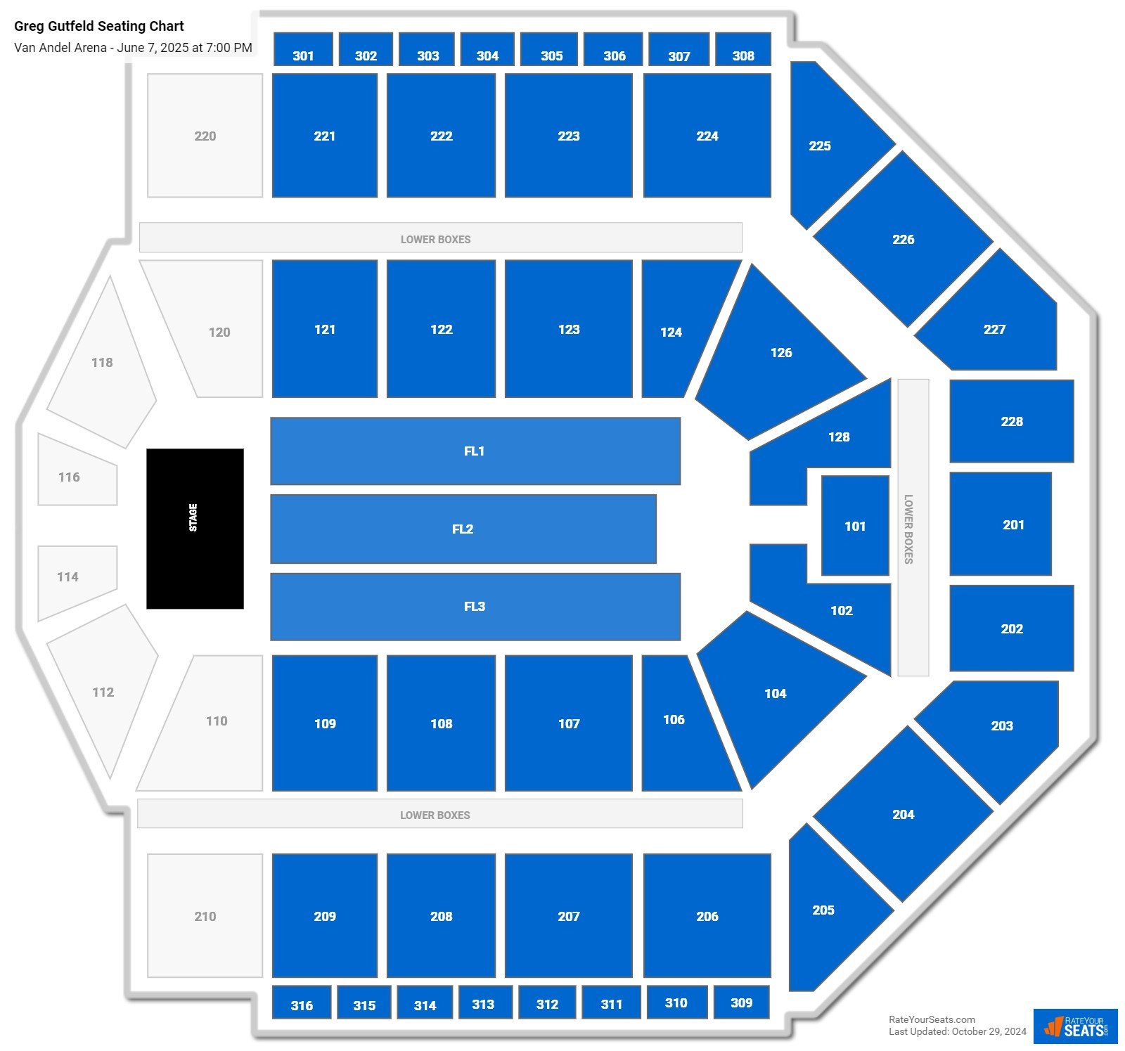 Greg Gutfeld seating chart Van Andel Arena