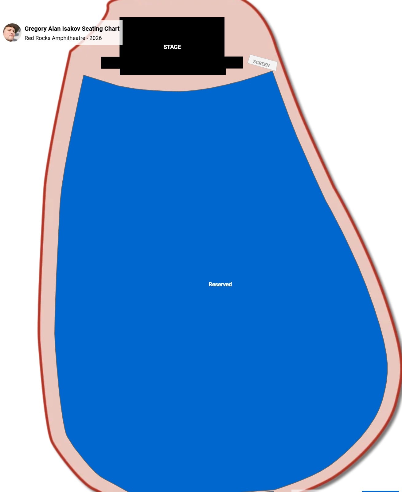 Gregory Alan Isakov seating chart Red Rocks Amphitheatre