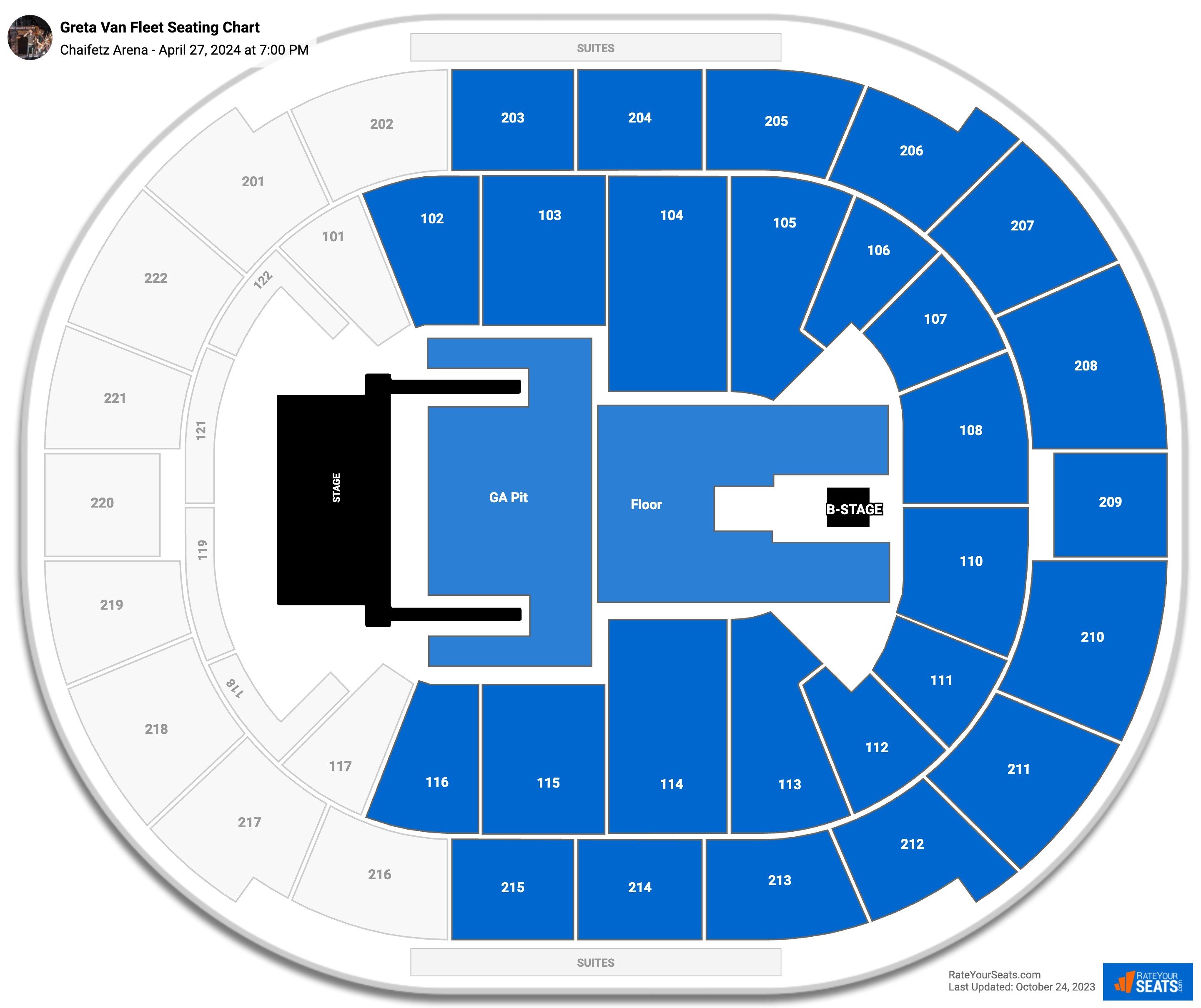 Greta Van Fleet seating chart Chaifetz Arena