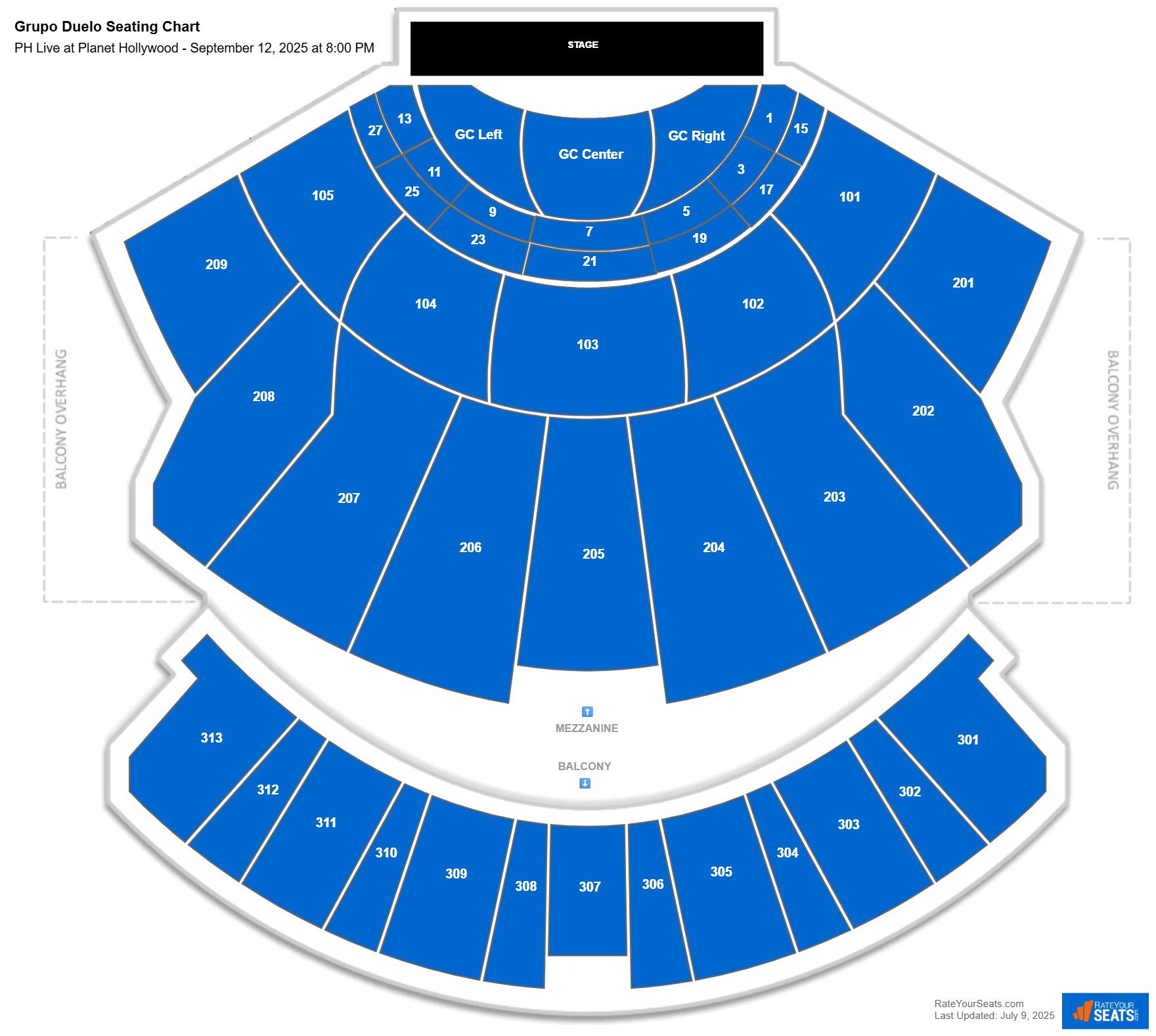 Grupo Duelo seating chart PH Live at Planet Hollywood