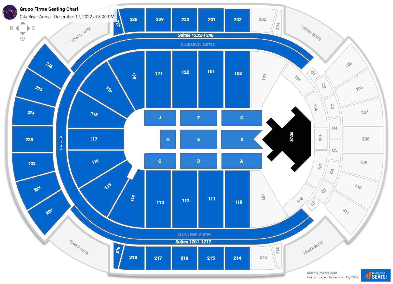 Grupo Firme seating chart Gila River Arena