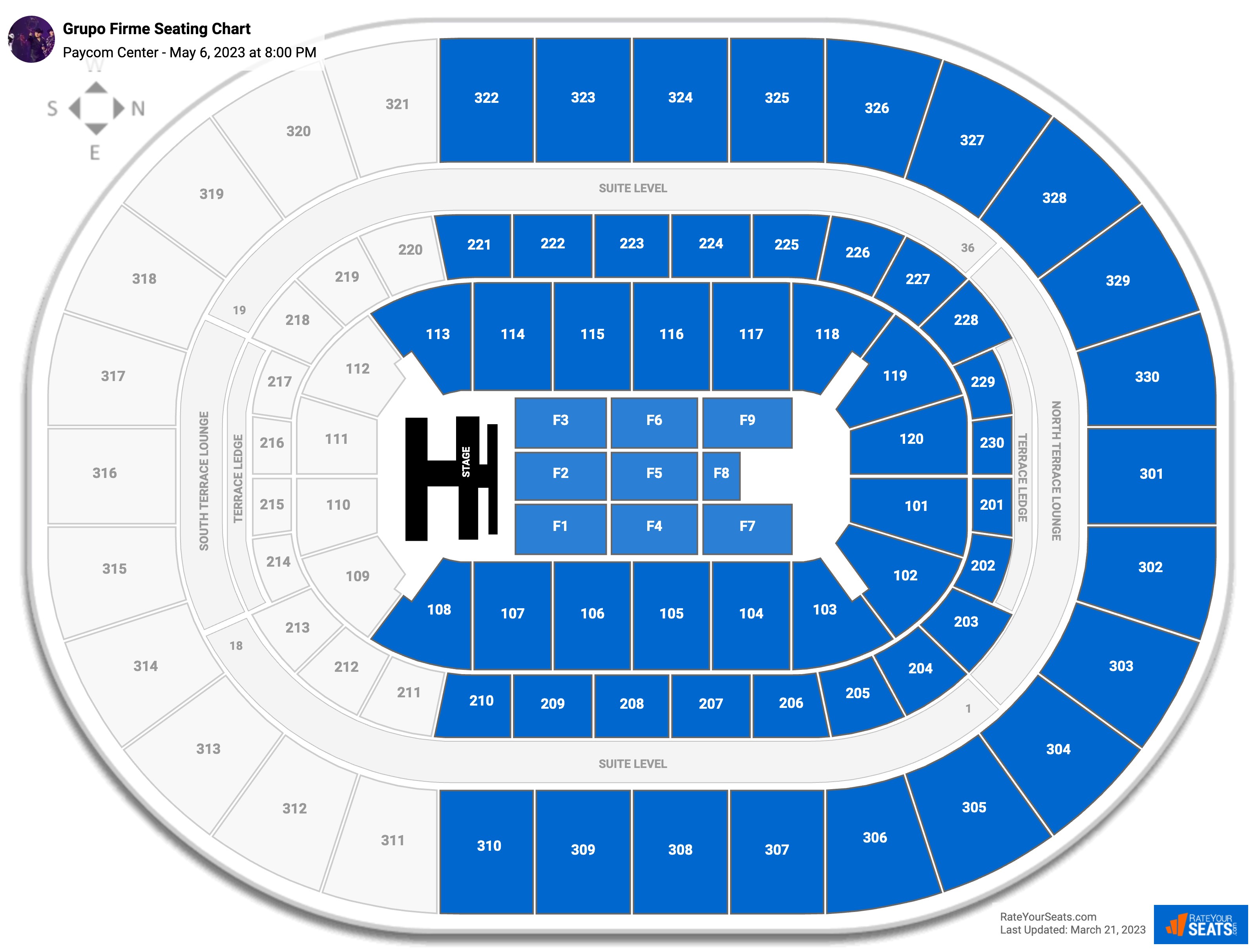 Grupo Firme seating chart Paycom Center