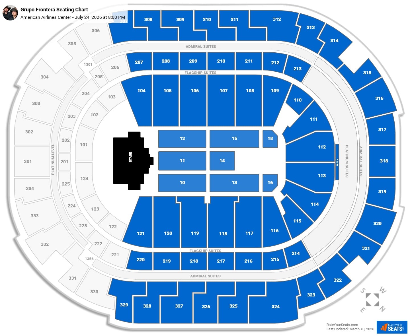 Grupo Frontera seating chart American Airlines Center