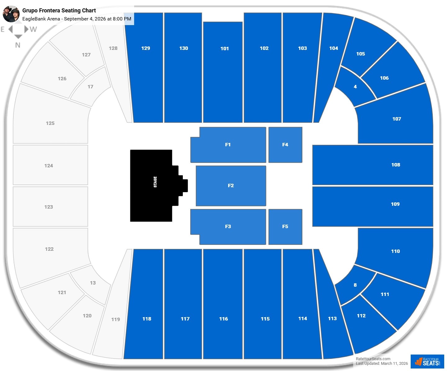 Grupo Frontera seating chart EagleBank Arena