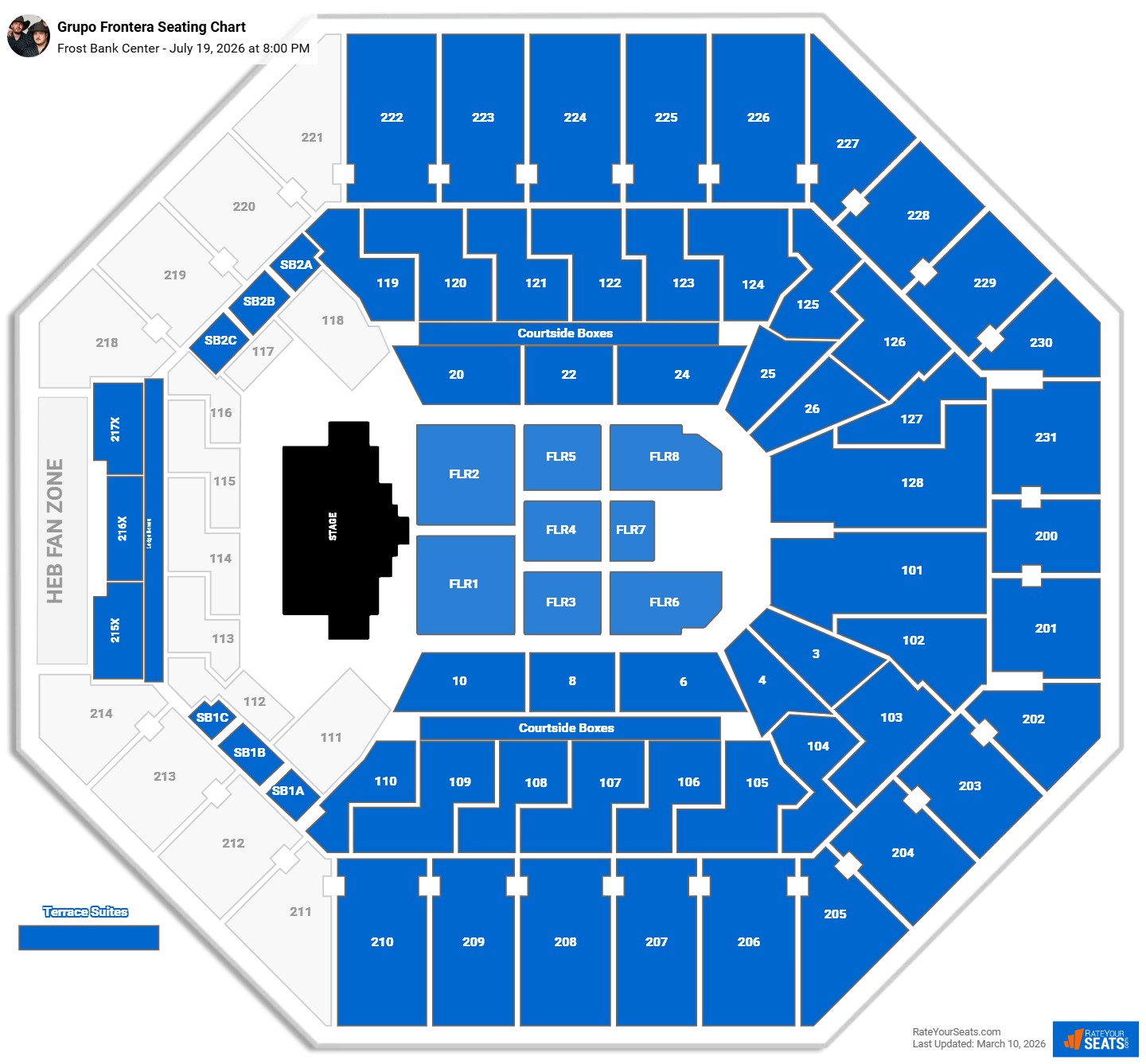 Grupo Frontera seating chart Frost Bank Center
