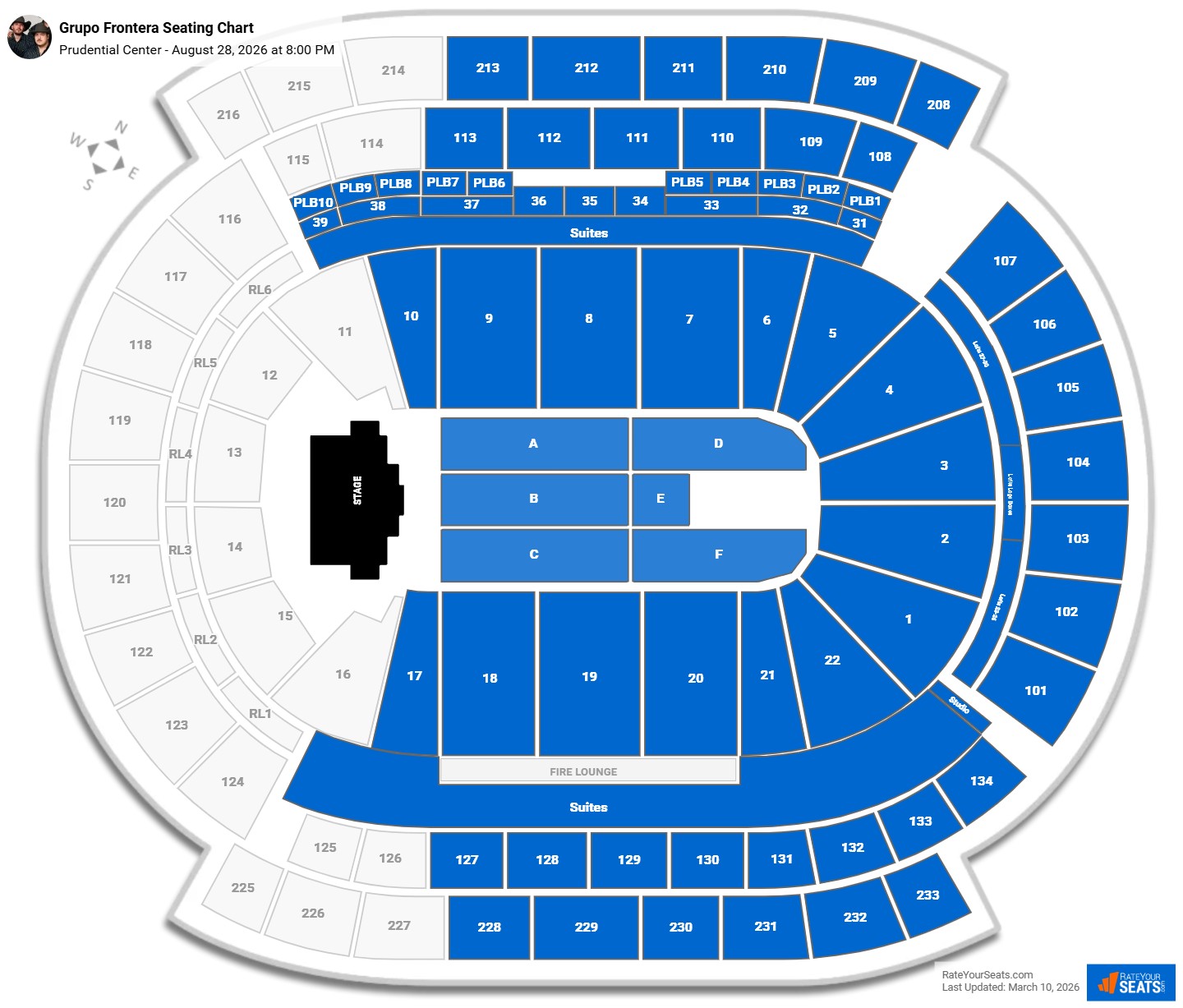 Grupo Frontera seating chart Prudential Center