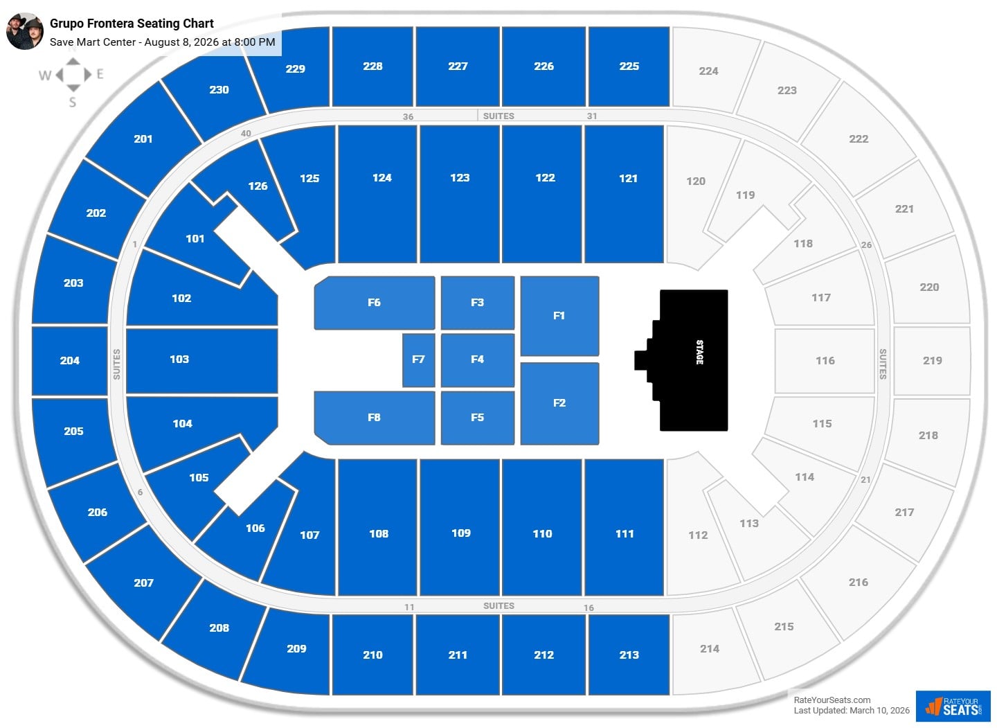 Grupo Frontera seating chart Save Mart Center