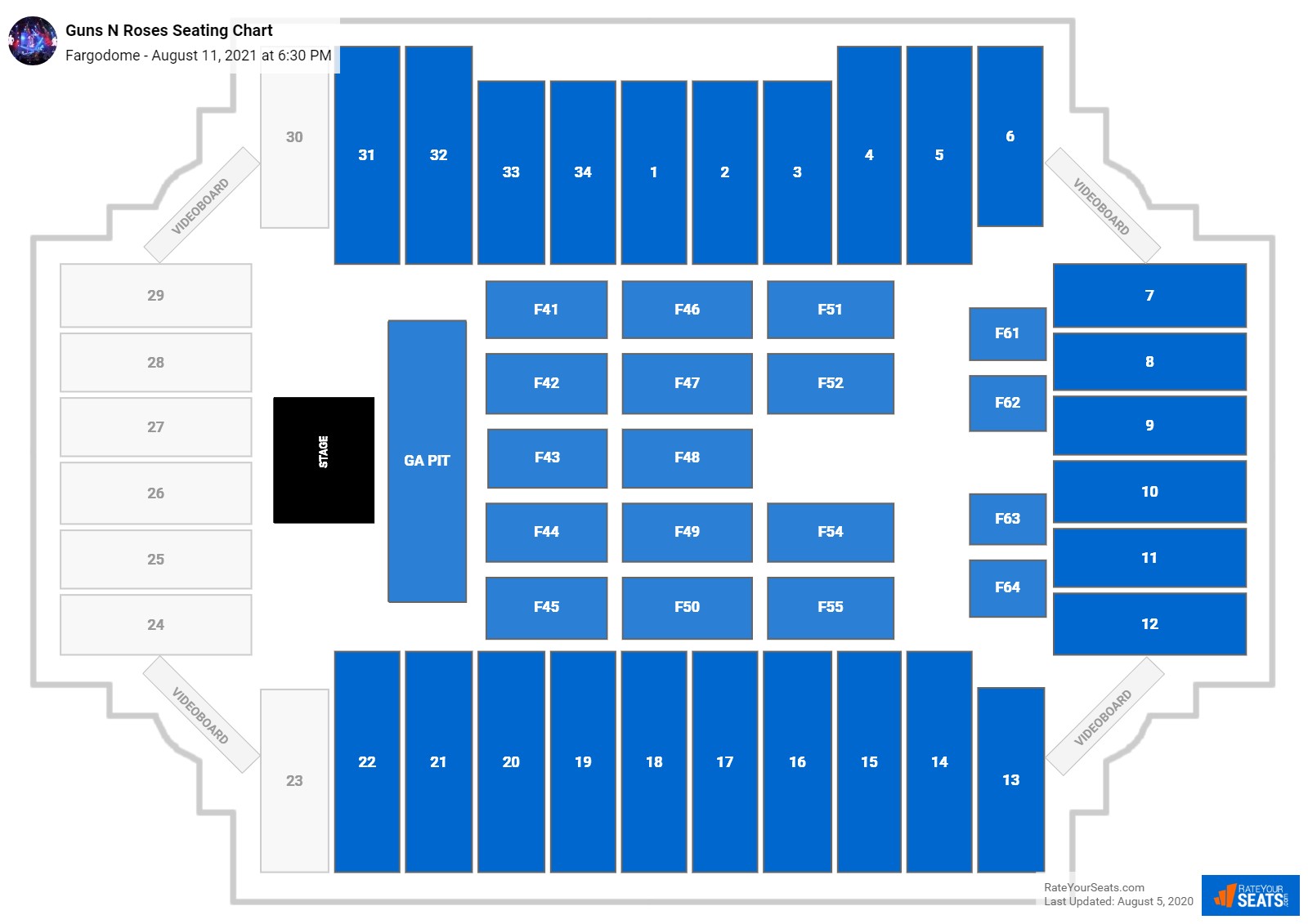 Guns N Roses seating chart Fargodome