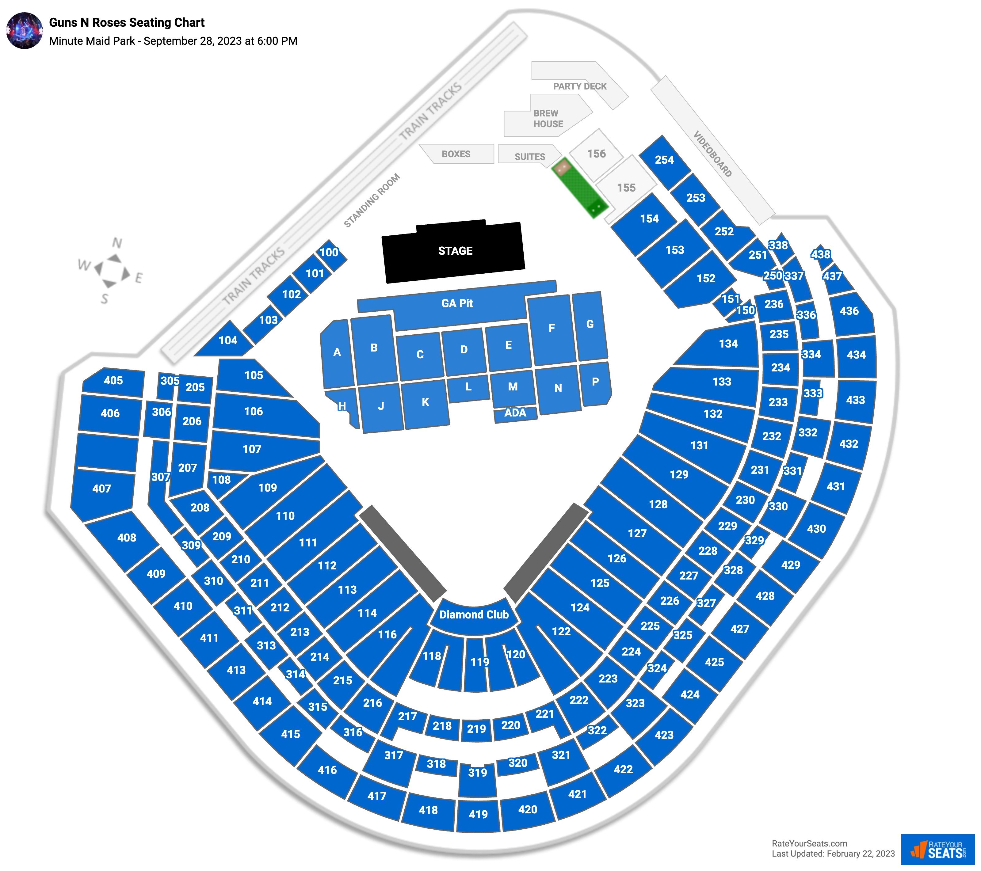 Guns N Roses seating chart Minute Maid Park