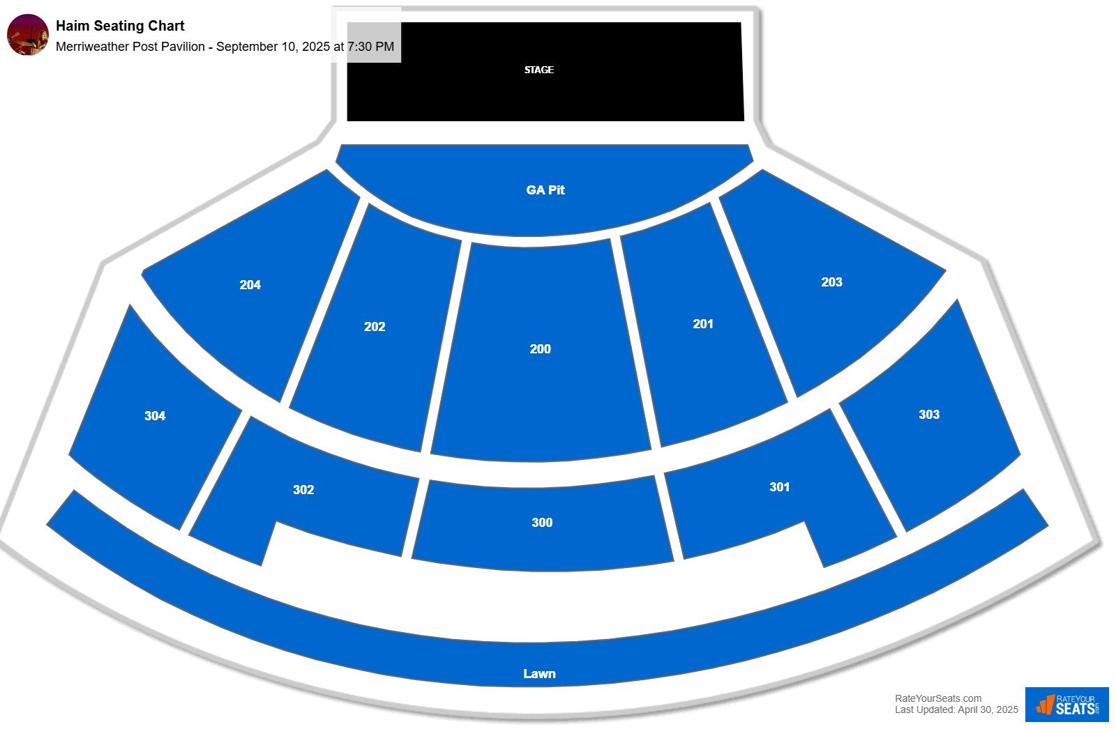 Haim seating chart Merriweather Post Pavilion
