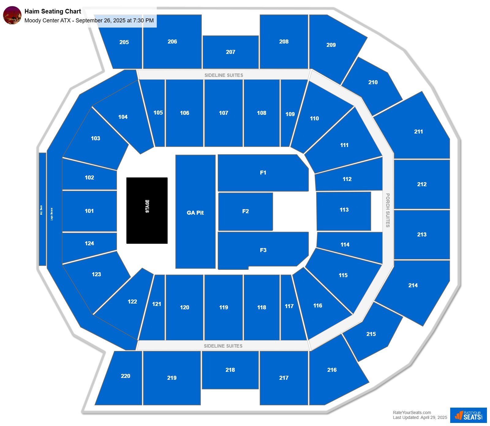 Haim seating chart Moody Center ATX