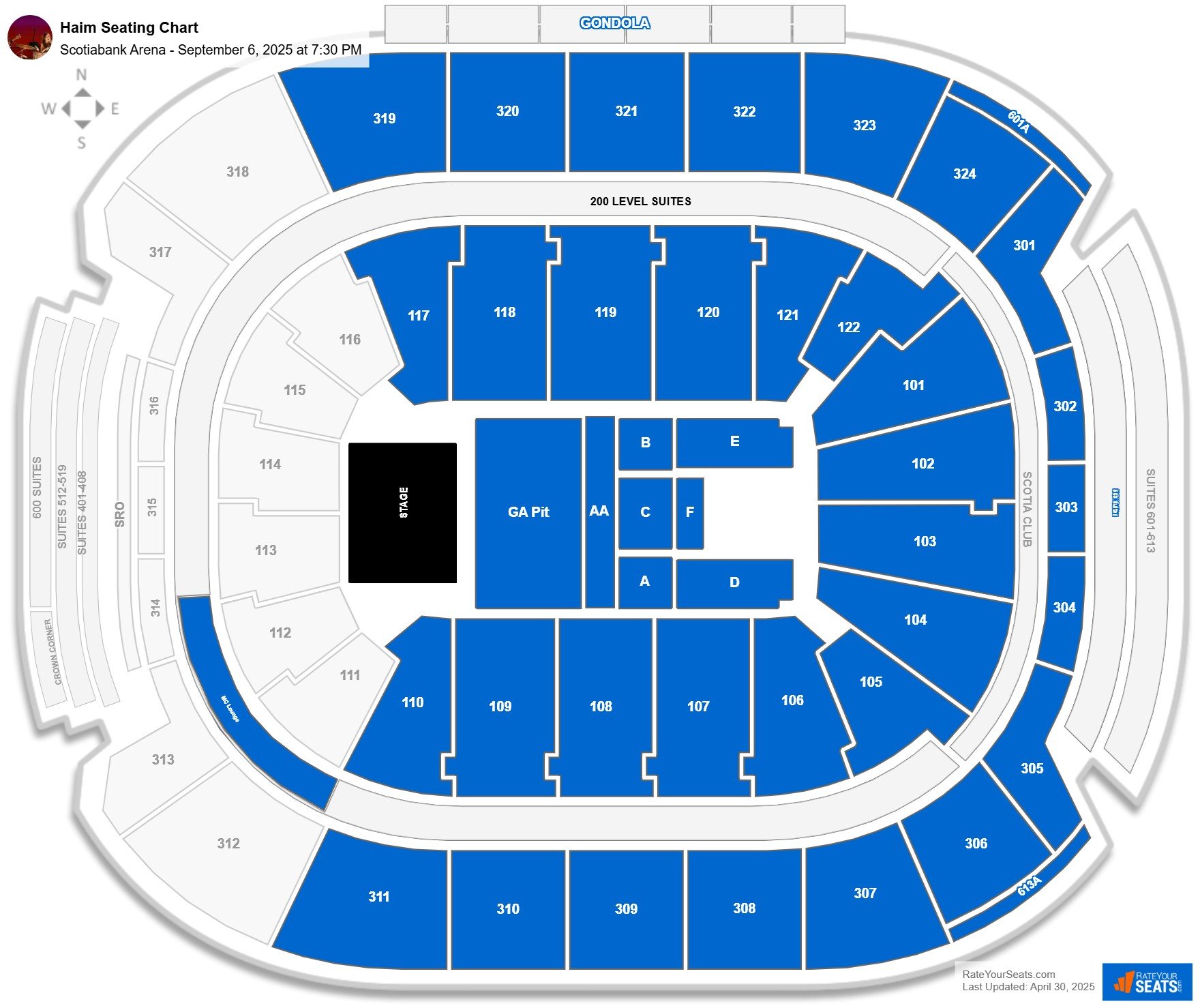 Haim seating chart Scotiabank Arena