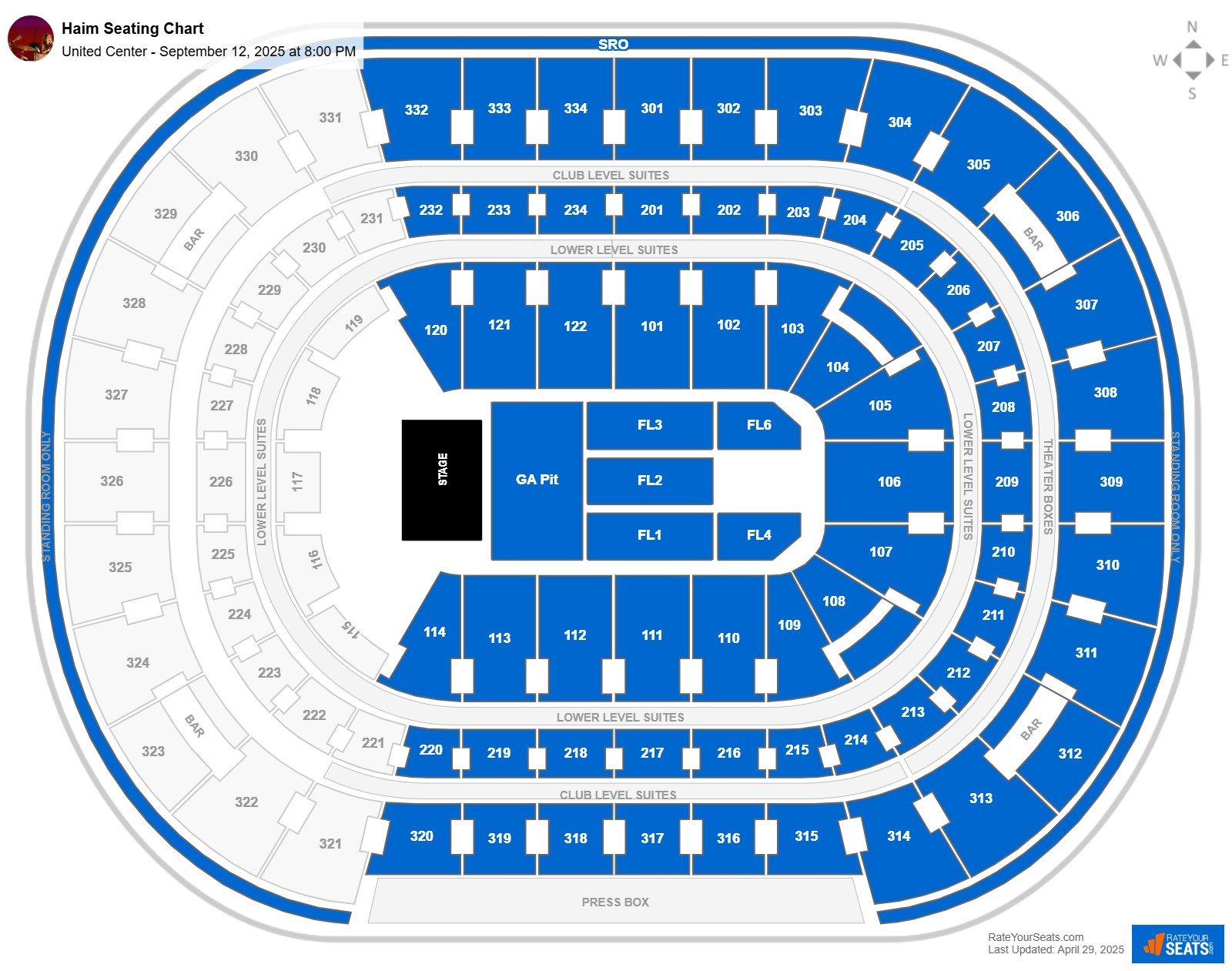 Haim seating chart United Center