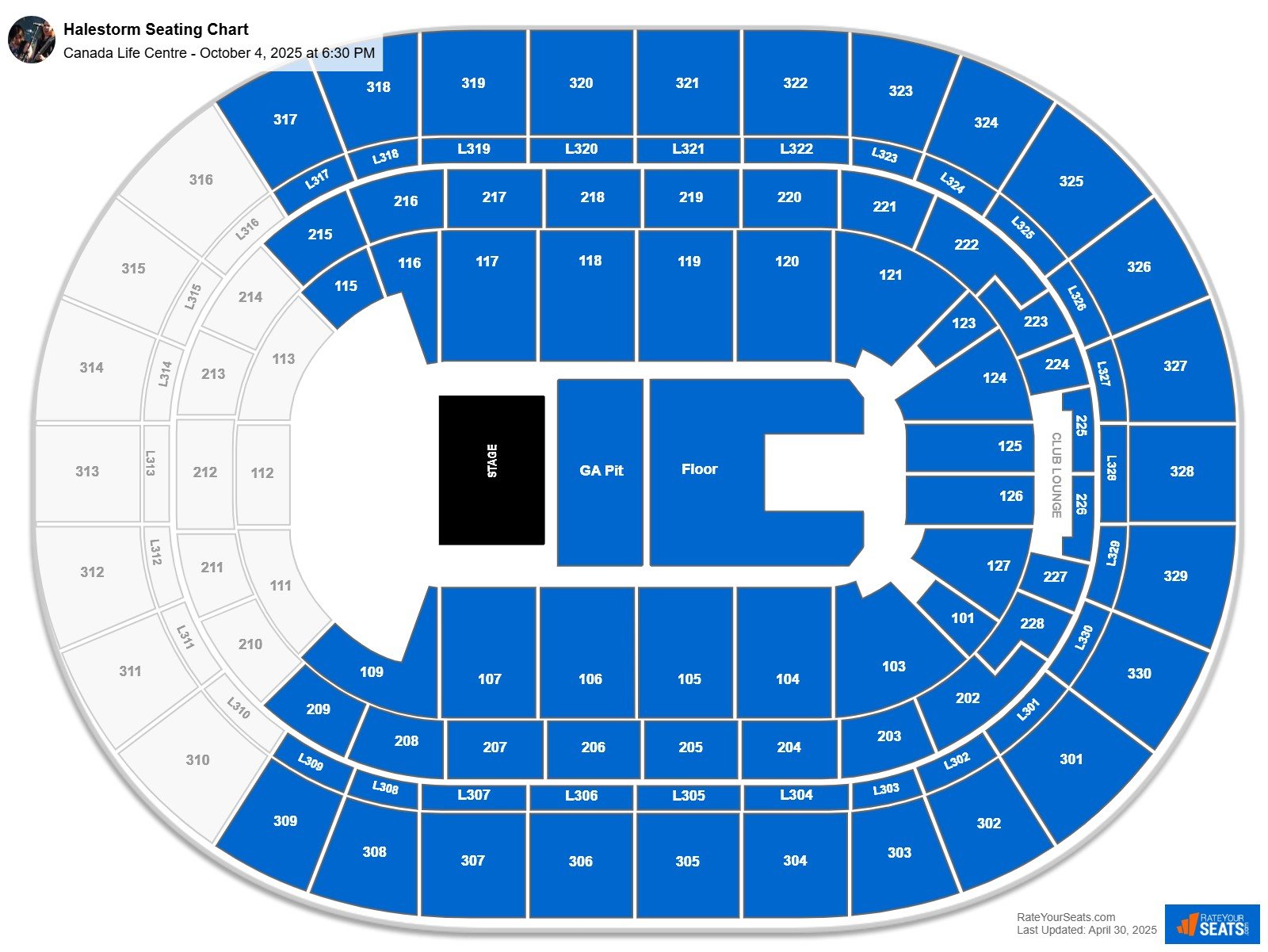 Halestorm seating chart Canada Life Centre