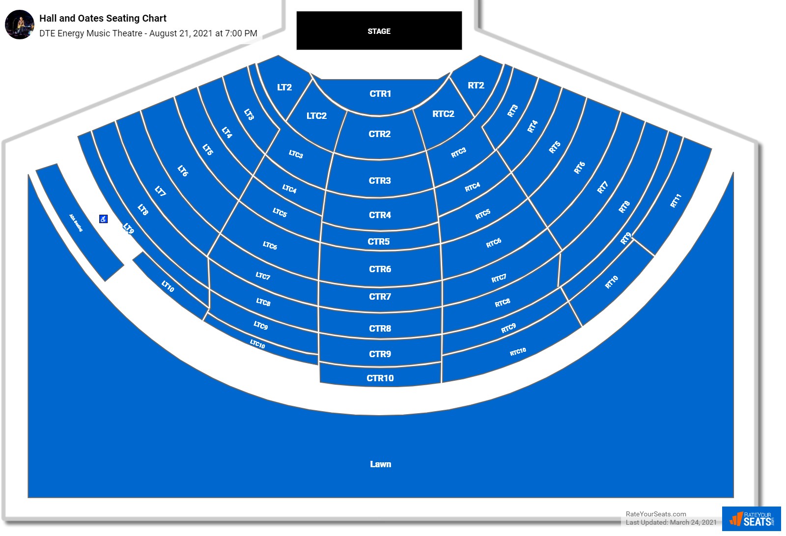 Hall and Oates seating chart DTE Energy Music Theatre