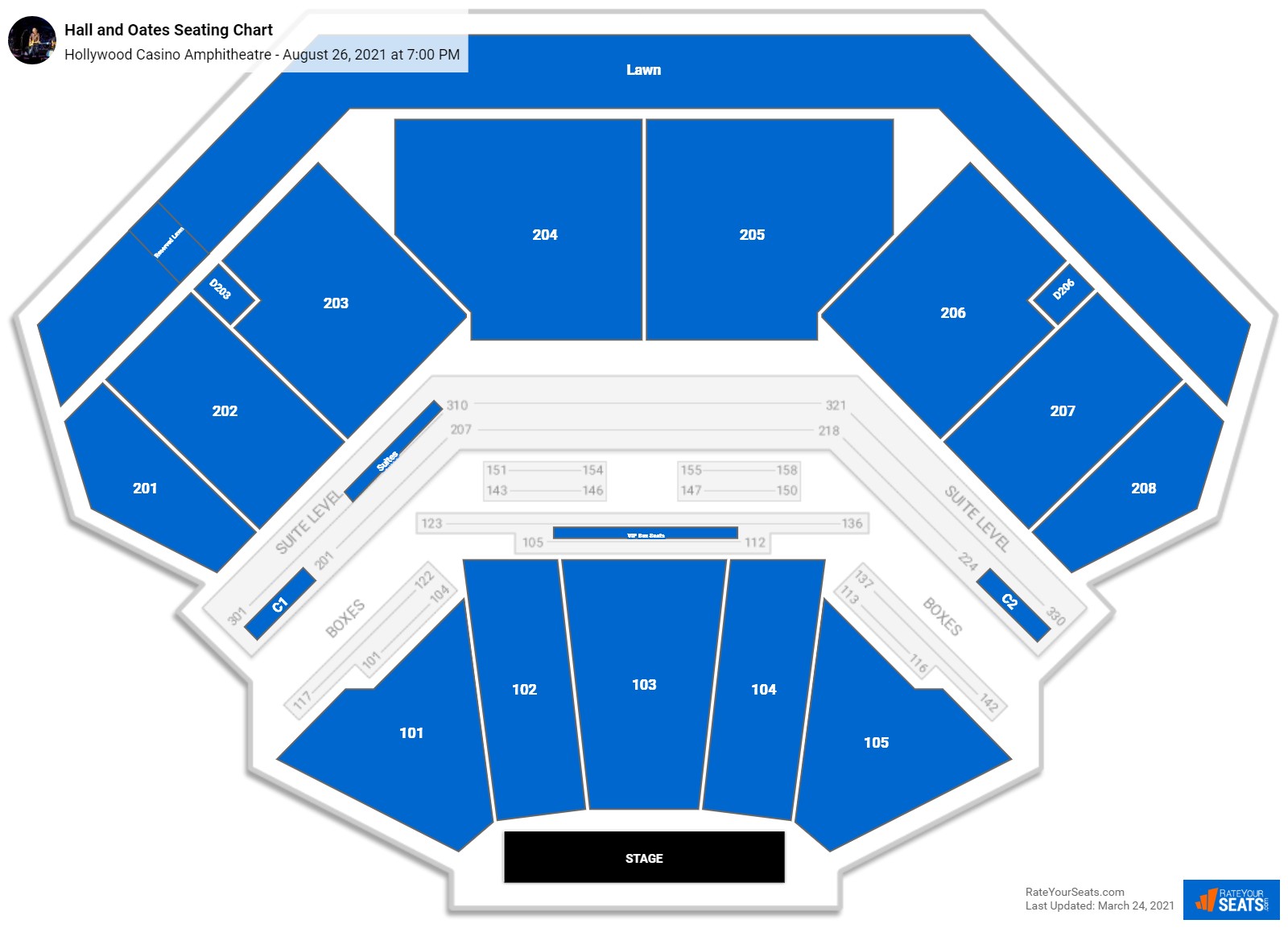 Hall and Oates seating chart Hollywood Casino Amphitheatre