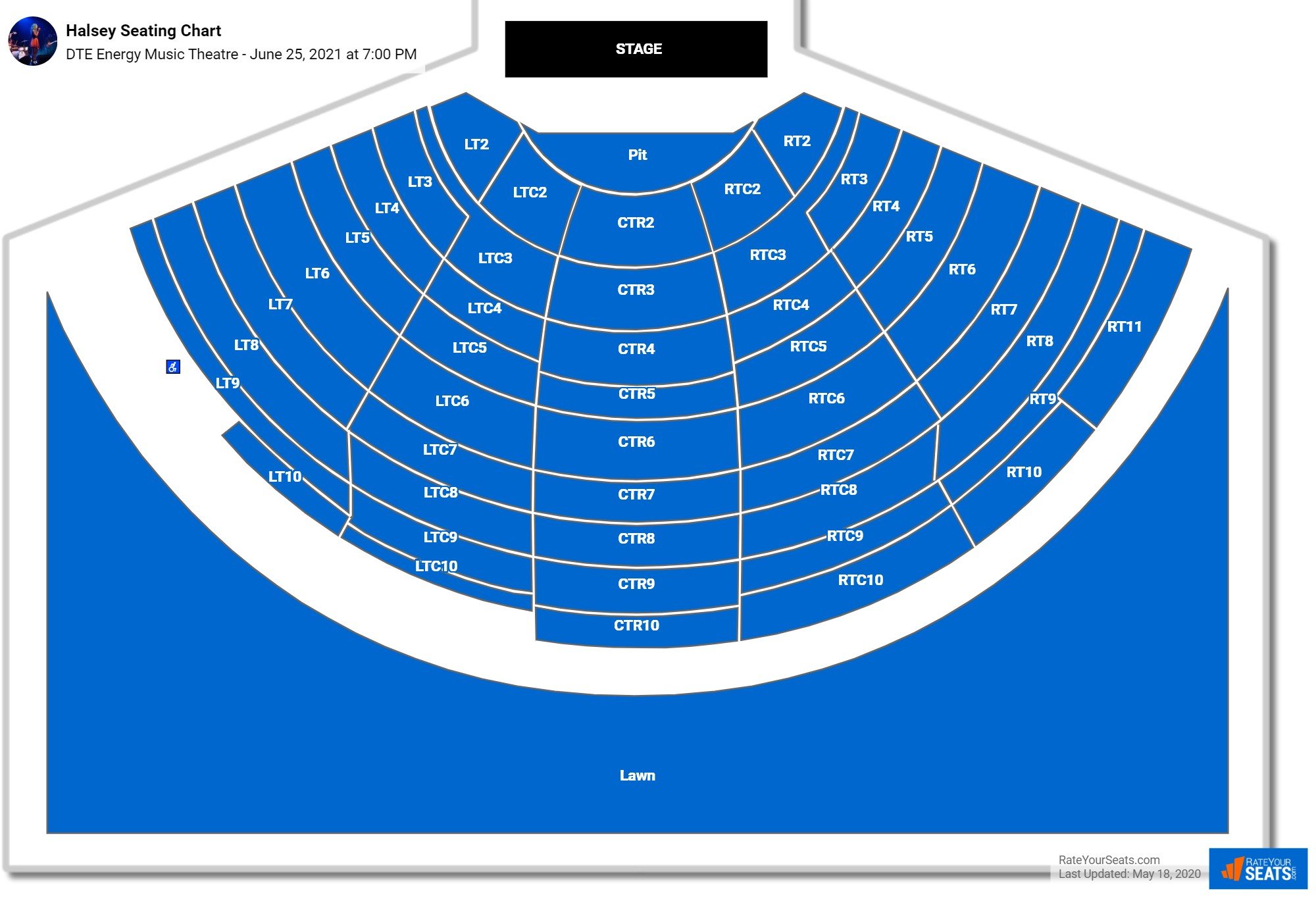 Halsey seating chart DTE Energy Music Theatre