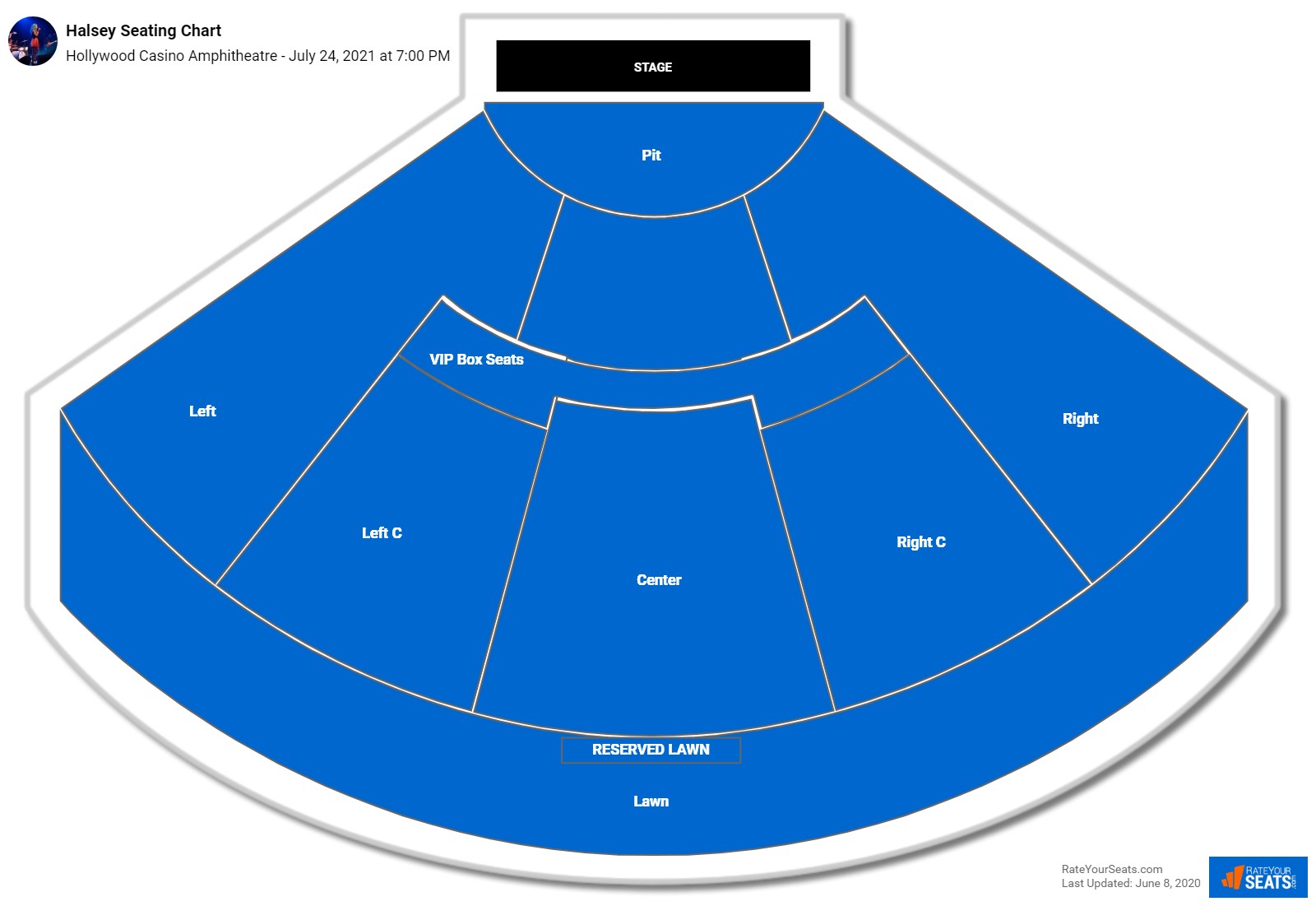 Halsey seating chart Hollywood Casino Amphitheatre