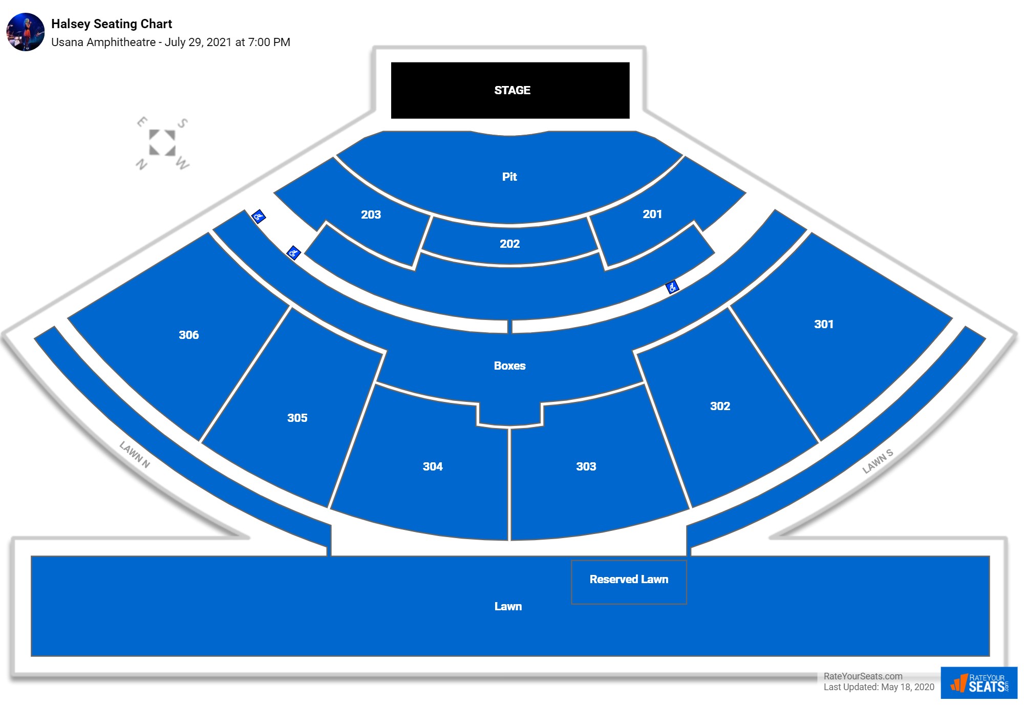 Halsey seating chart Usana Amphitheatre
