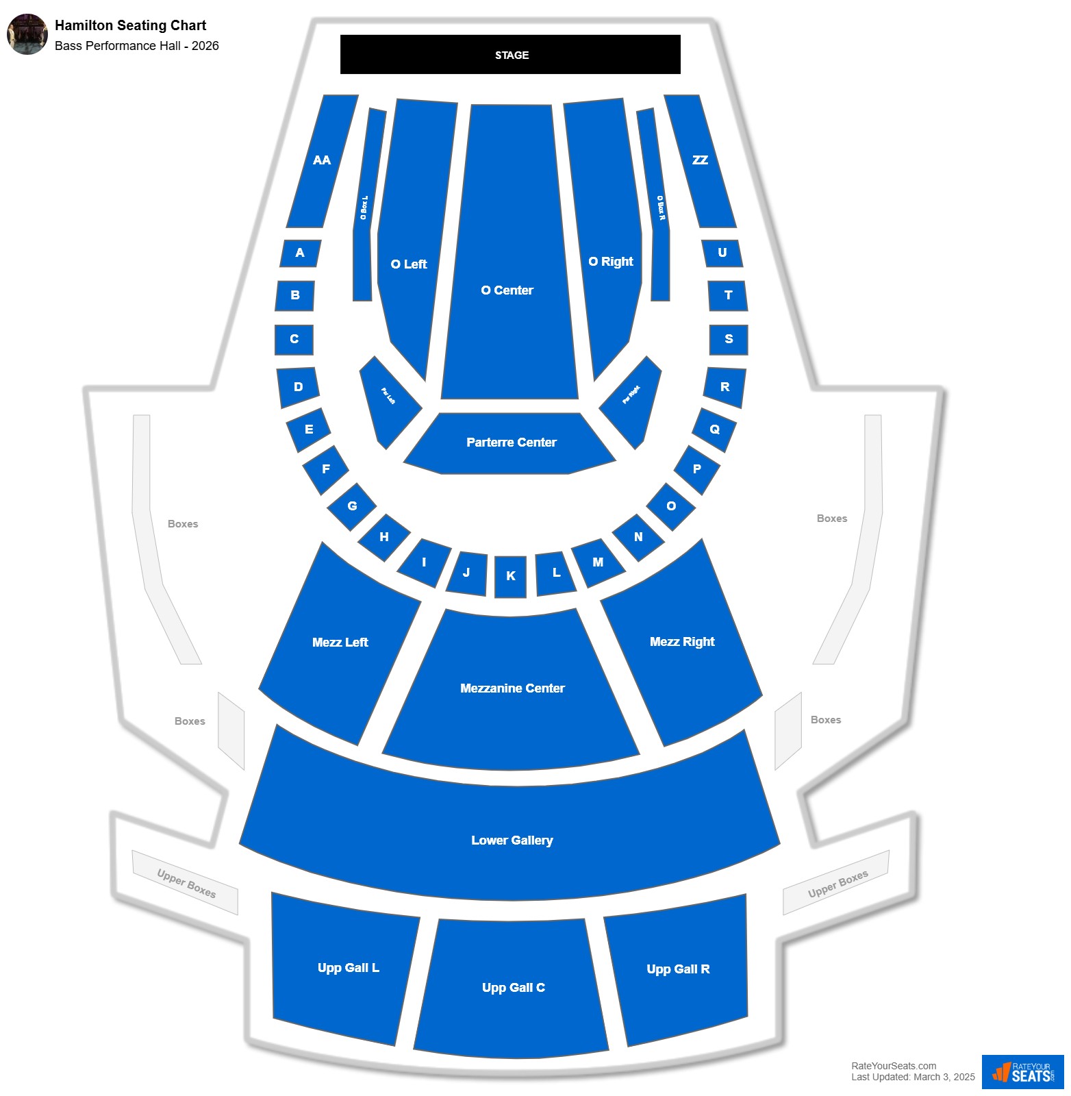 Hamilton seating chart Bass Performance Hall