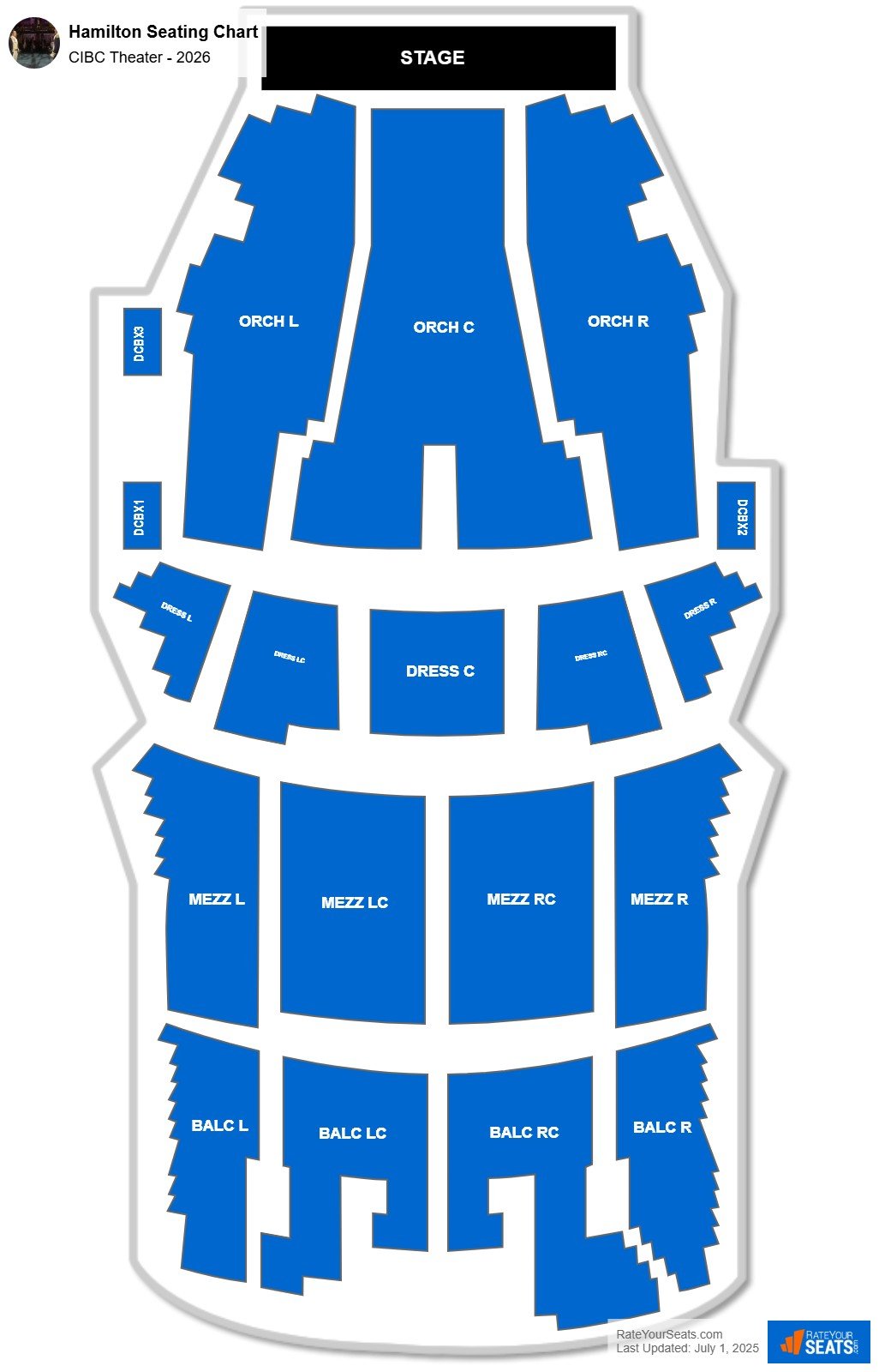 Hamilton seating chart CIBC Theater