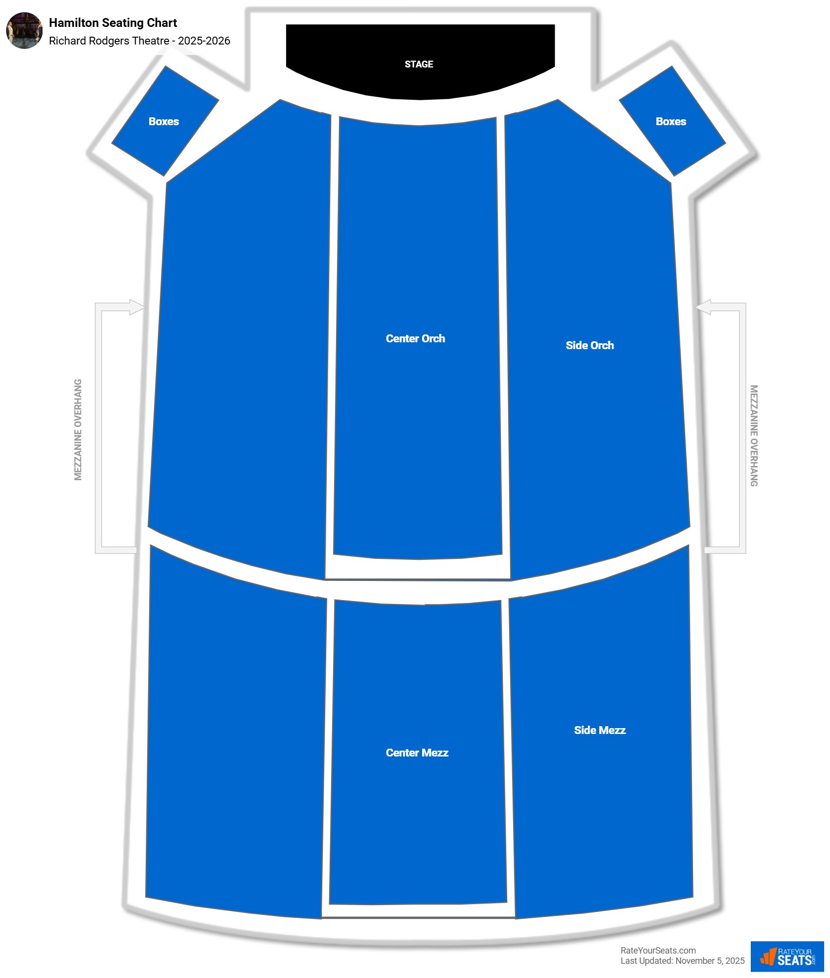 Hamilton seating chart Richard Rodgers Theatre