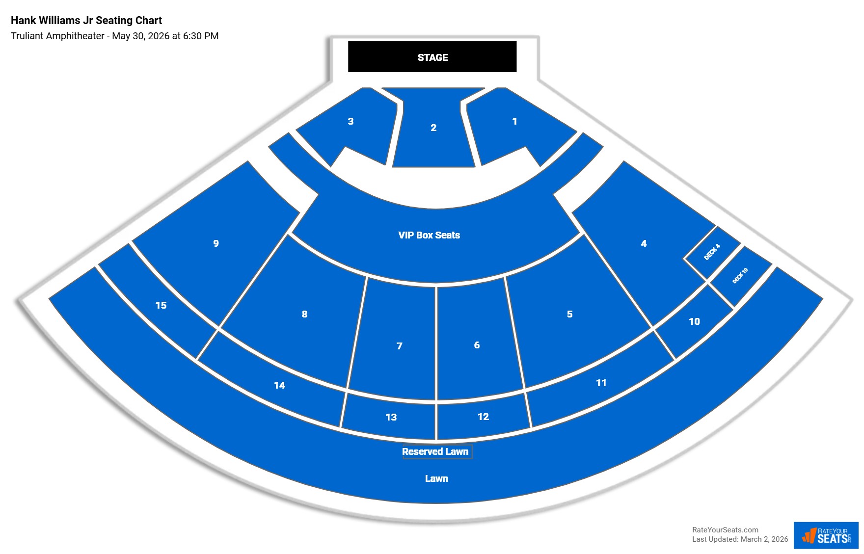 Hank Williams Jr seating chart Truliant Amphitheater