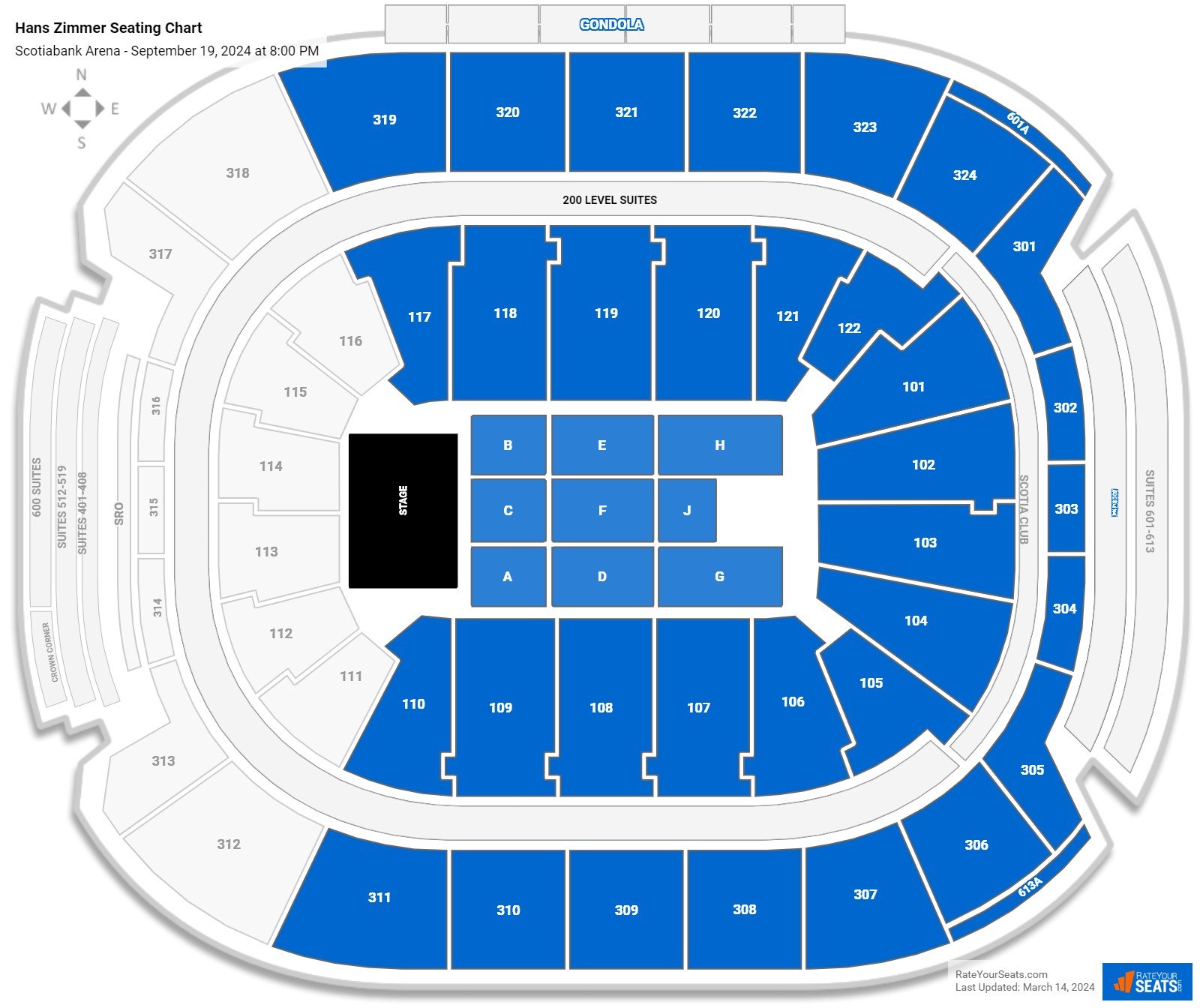 Hans Zimmer seating chart Scotiabank Arena