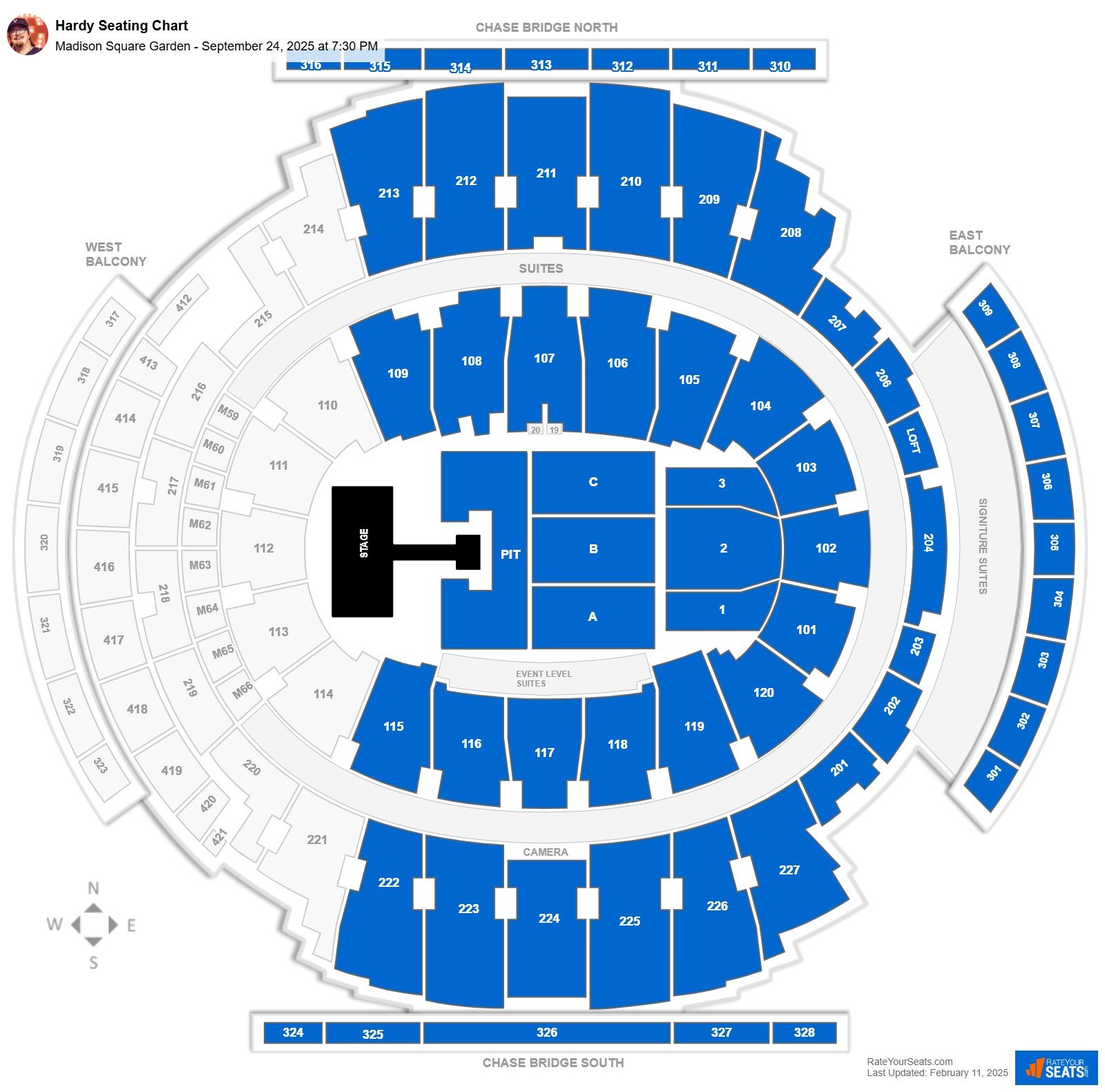 Hardy seating chart Madison Square Garden