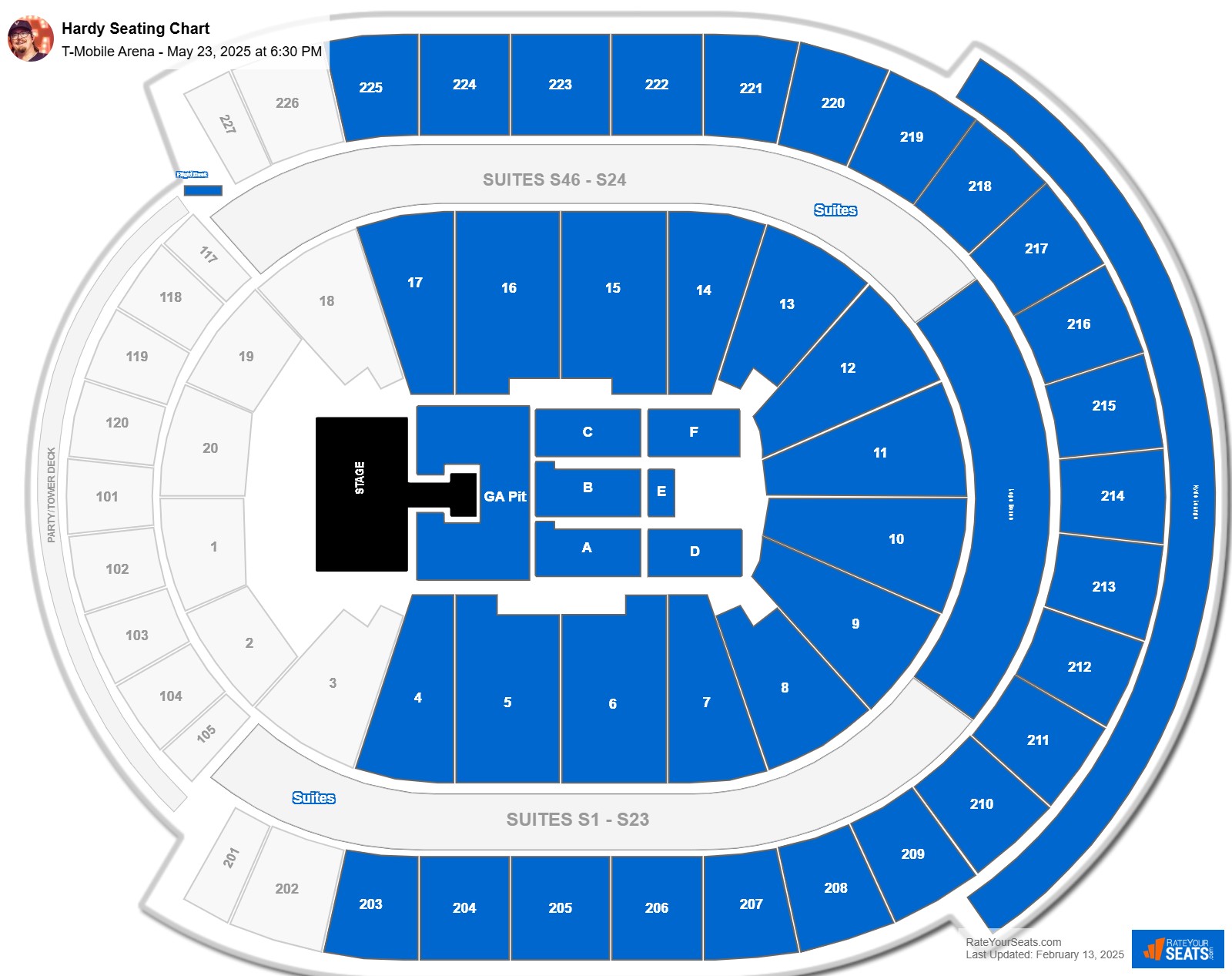 Hardy seating chart T-Mobile Arena