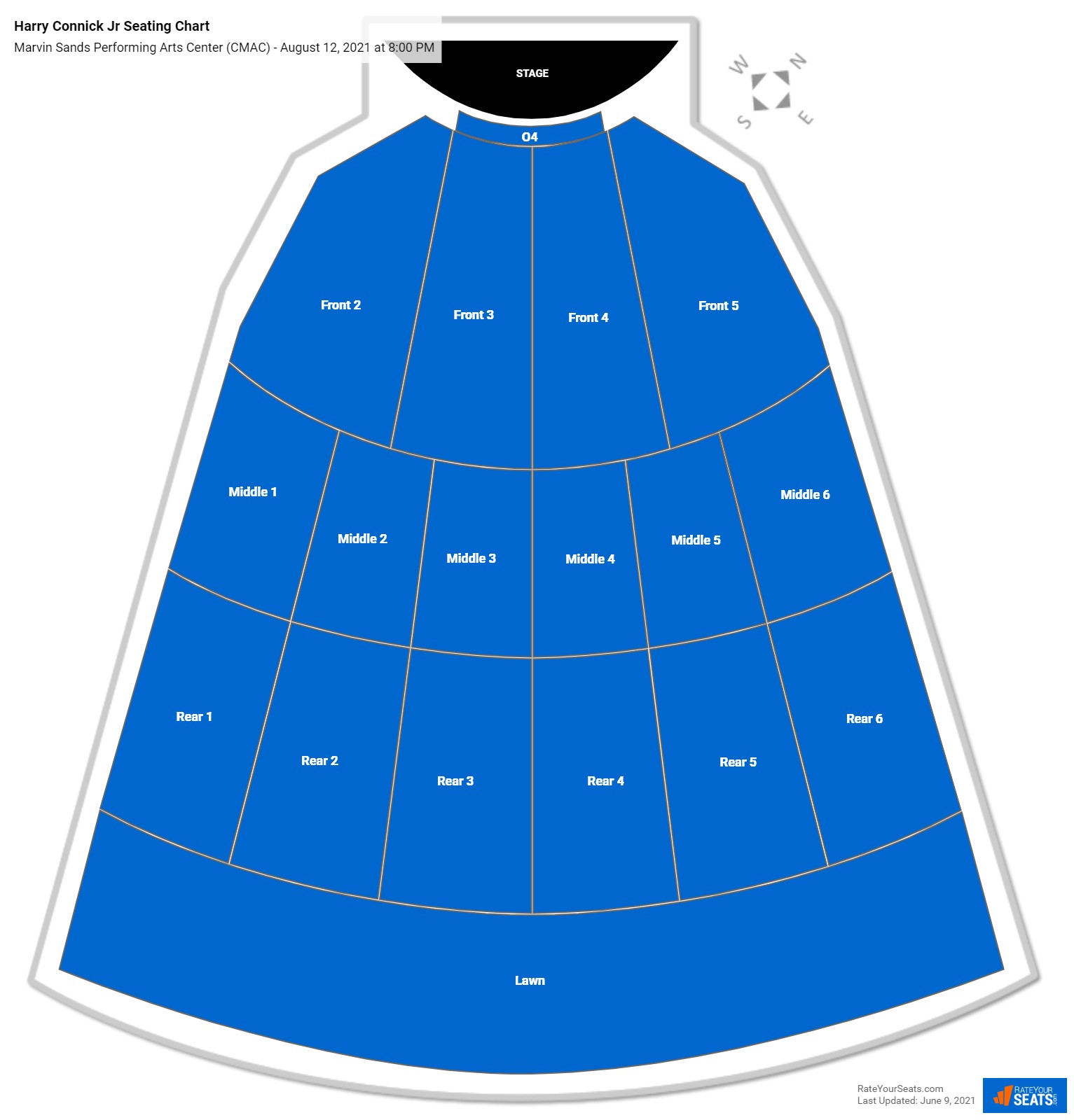 Harry Connick Jr seating chart Marvin Sands Performing Arts Center (CMAC)
