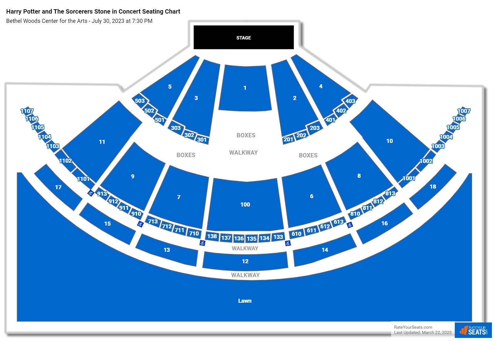 Harry Potter and The Sorcerers Stone in Concert seating chart Bethel Woods Center for the Arts