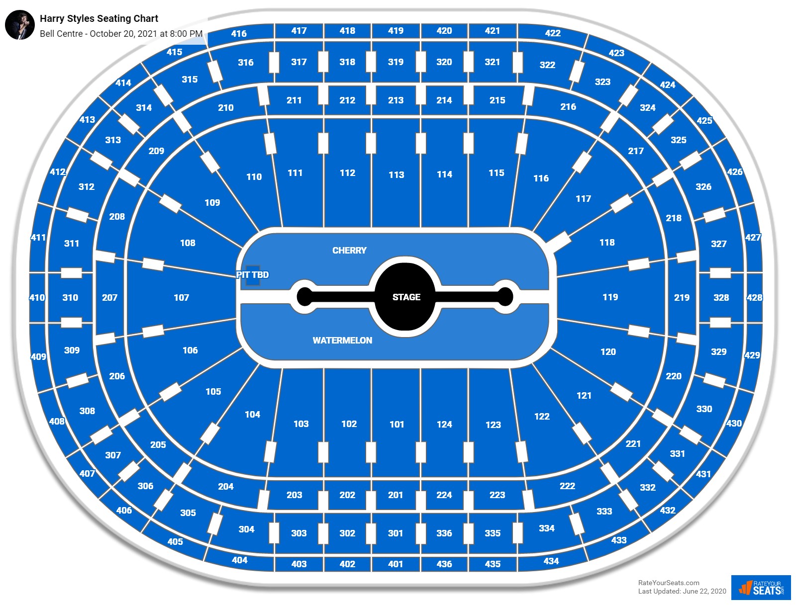 Harry Styles seating chart Bell Centre