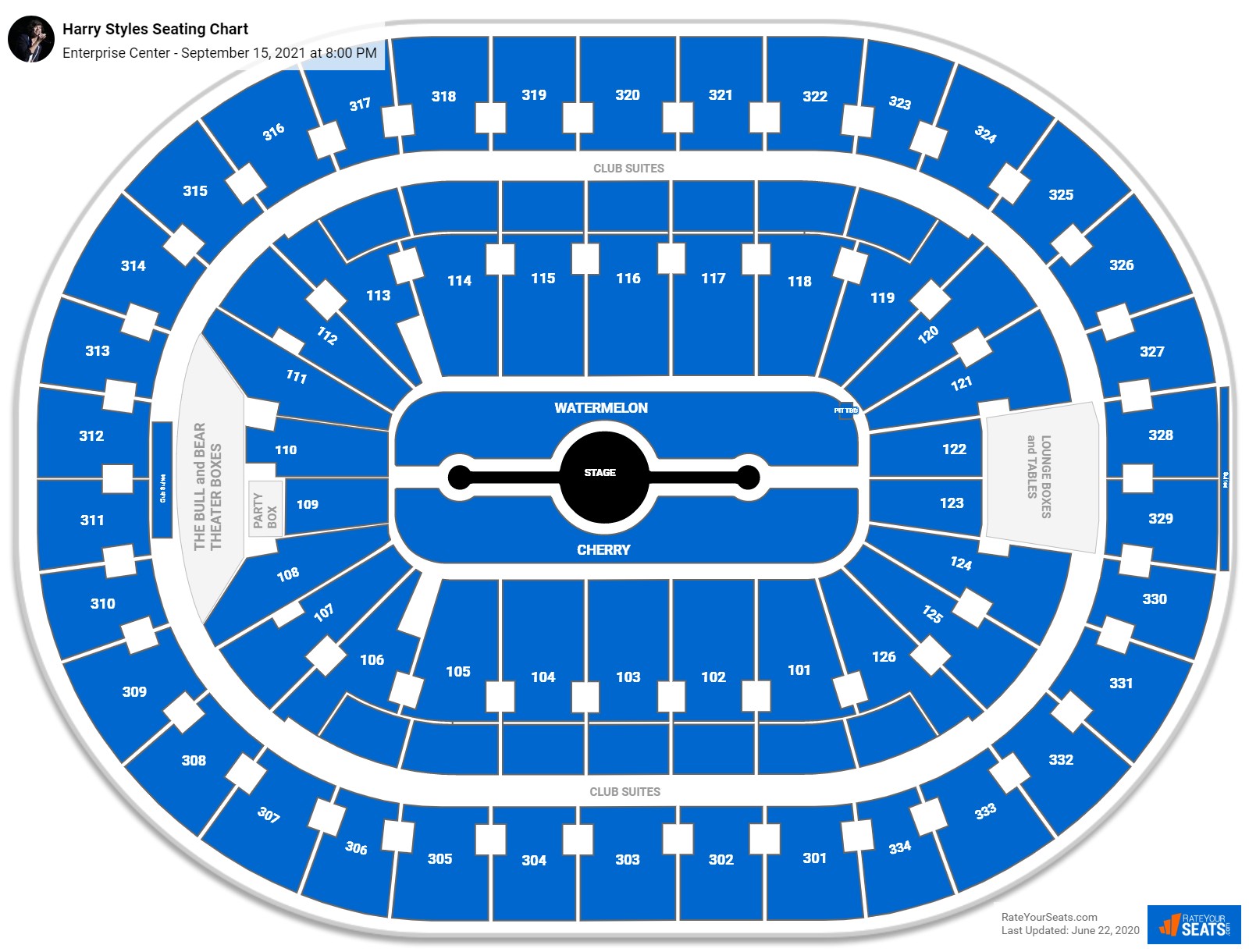 Harry Styles seating chart Enterprise Center