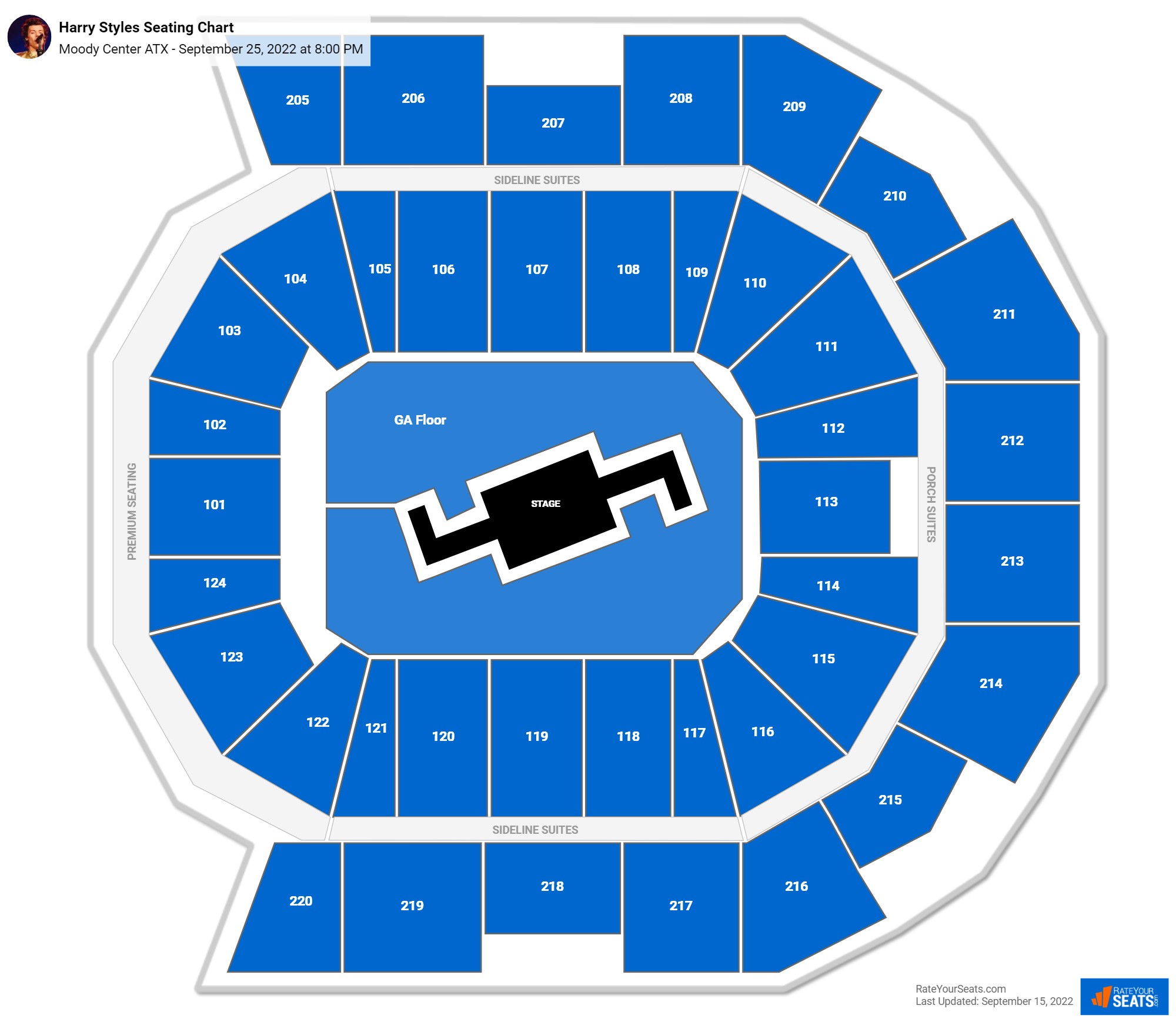 Harry Styles seating chart Moody Center ATX