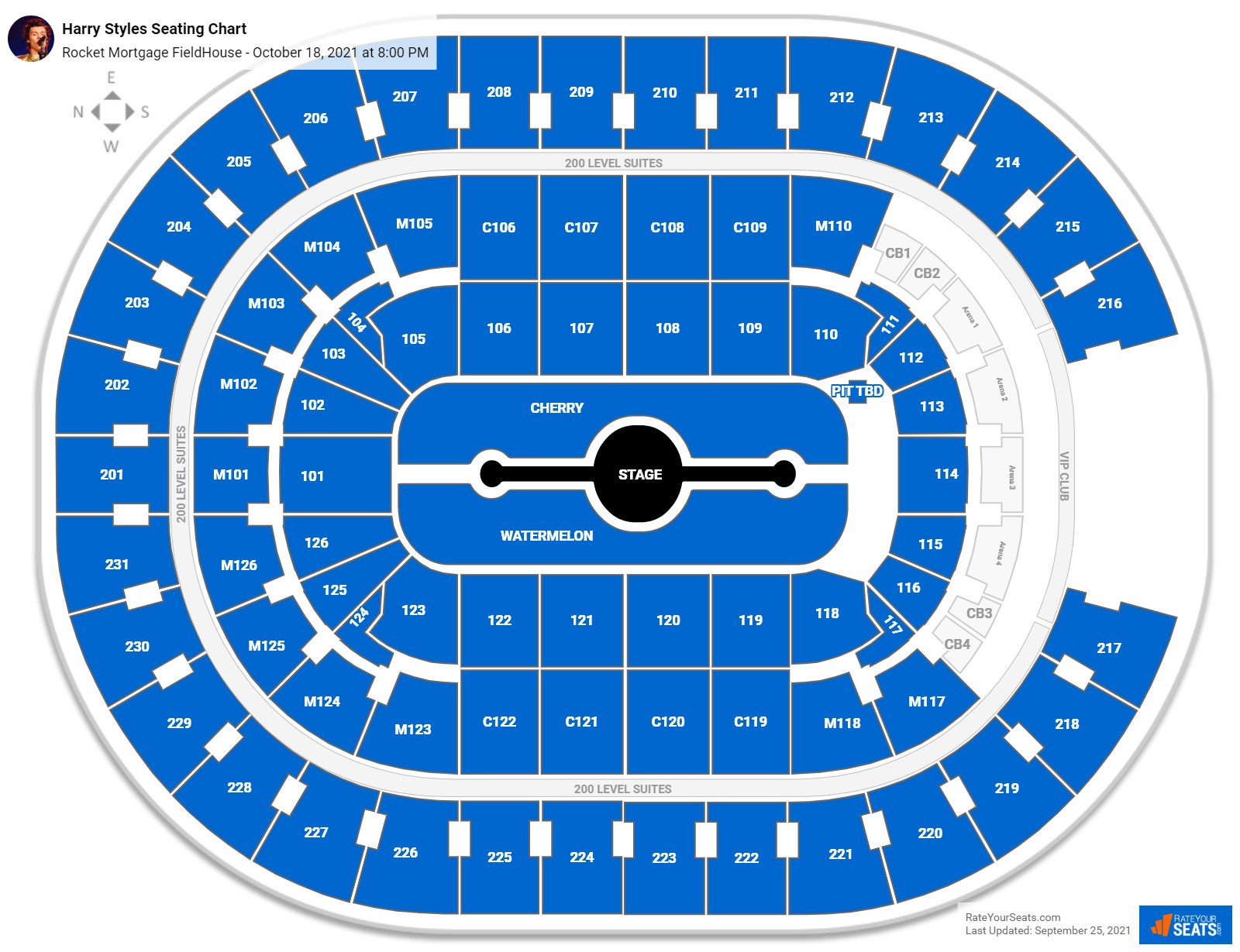 Harry Styles seating chart Rocket Mortgage FieldHouse
