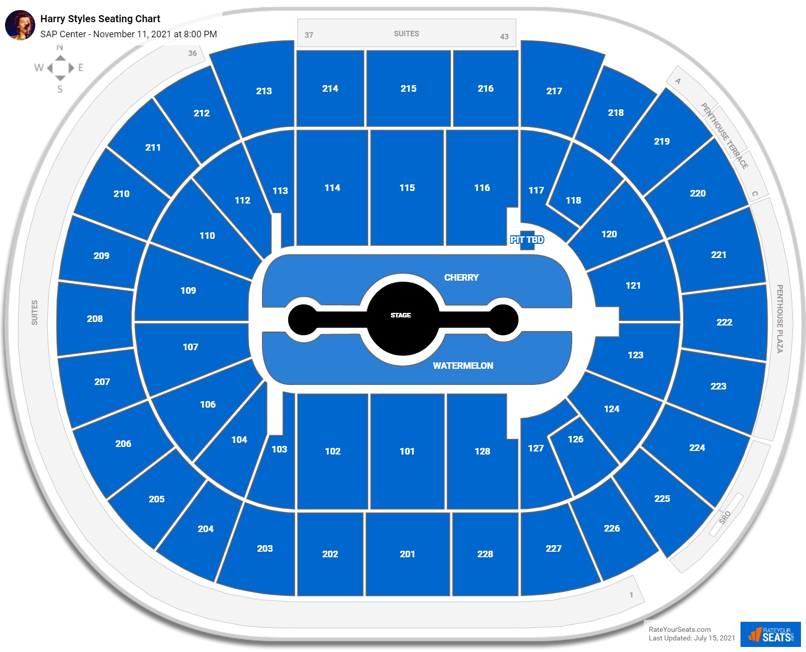 Harry Styles seating chart SAP Center