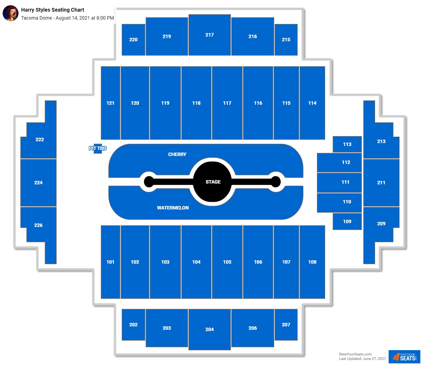 Harry Styles seating chart Tacoma Dome