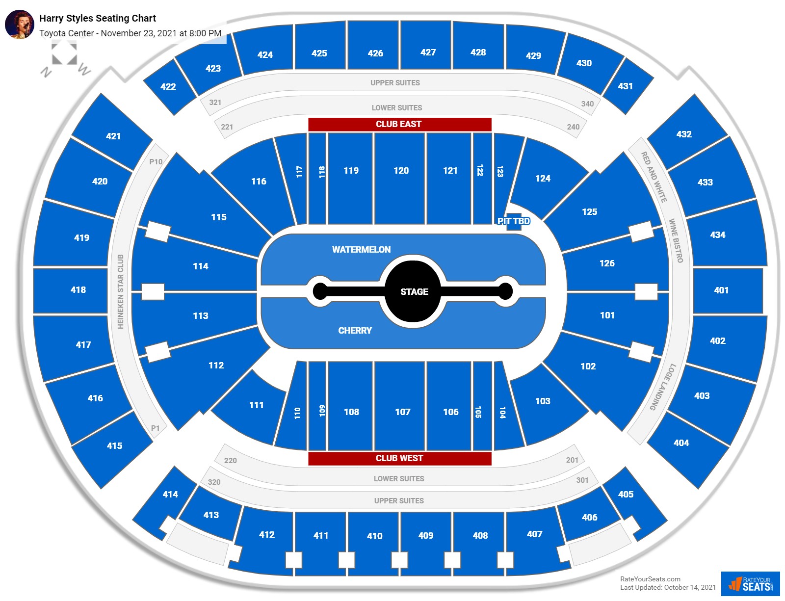 Harry Styles seating chart Toyota Center