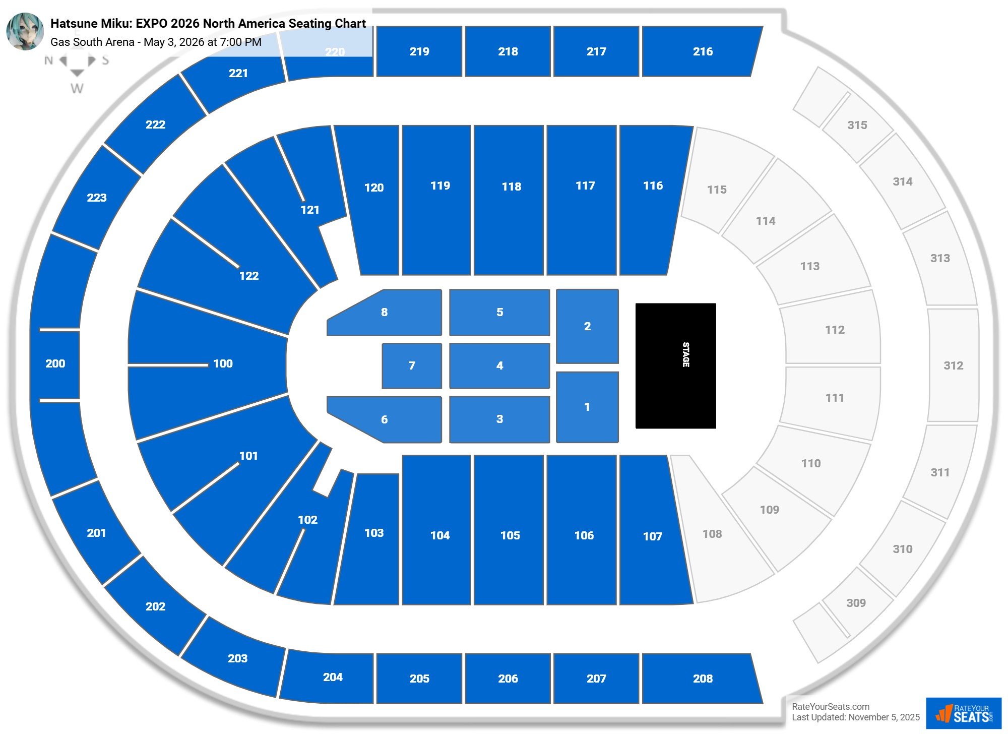 Hatsune Miku: EXPO 2026 North America seating chart Gas South Arena