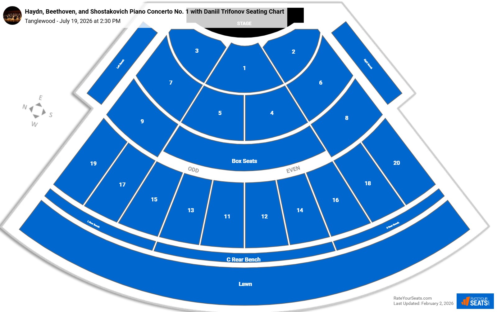Haydn, Beethoven, and Shostakovich Piano Concerto No. 1 with Daniil Trifonov seating chart Tanglewood